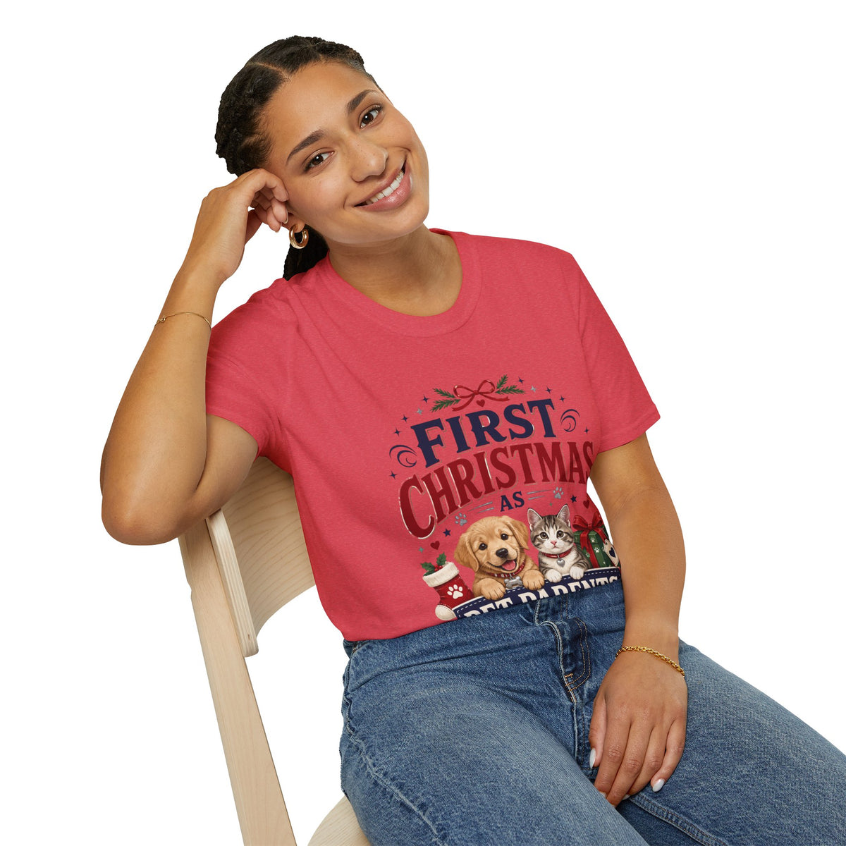 T-Shirt — "First Christmas as Pet Parents" Holiday Tee