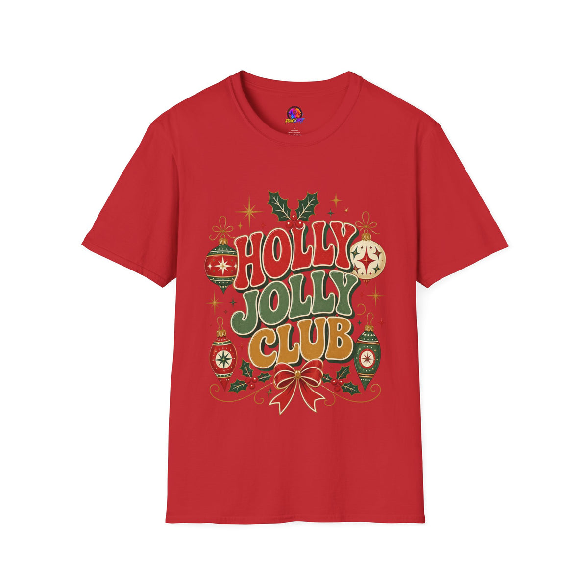 Holly Jolly Club Christmas T-Shirt — Retro Holiday Ornament Tee