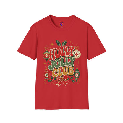 Holly Jolly Club Christmas T-Shirt — Retro Holiday Ornament Tee
