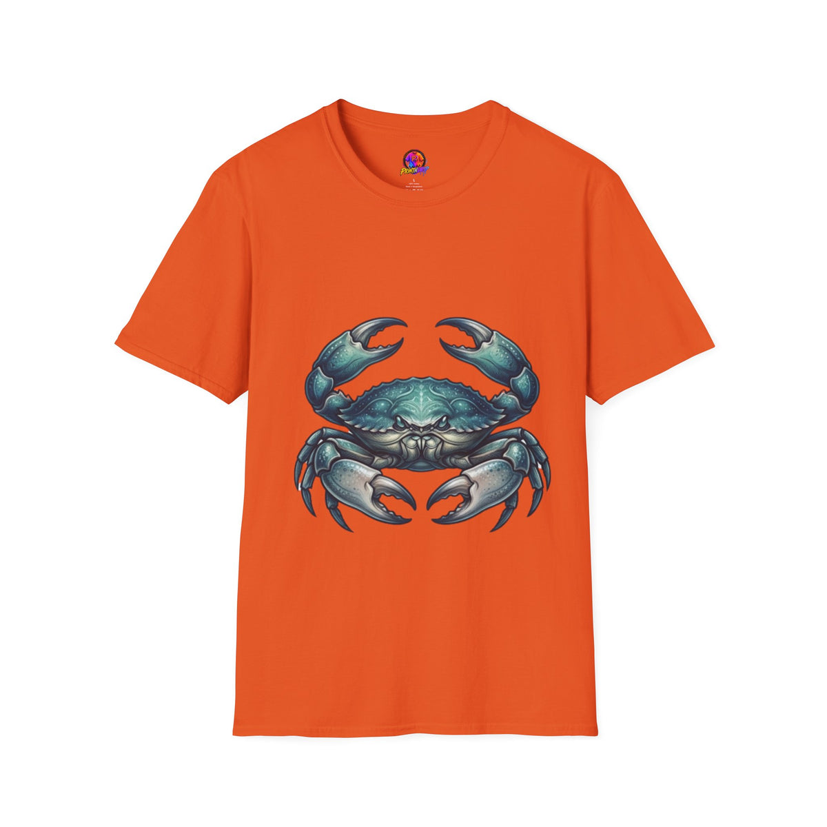 Cancer Zodiac Crabby Coastal Tee - Blue Green Crab Graphic T-Shirt