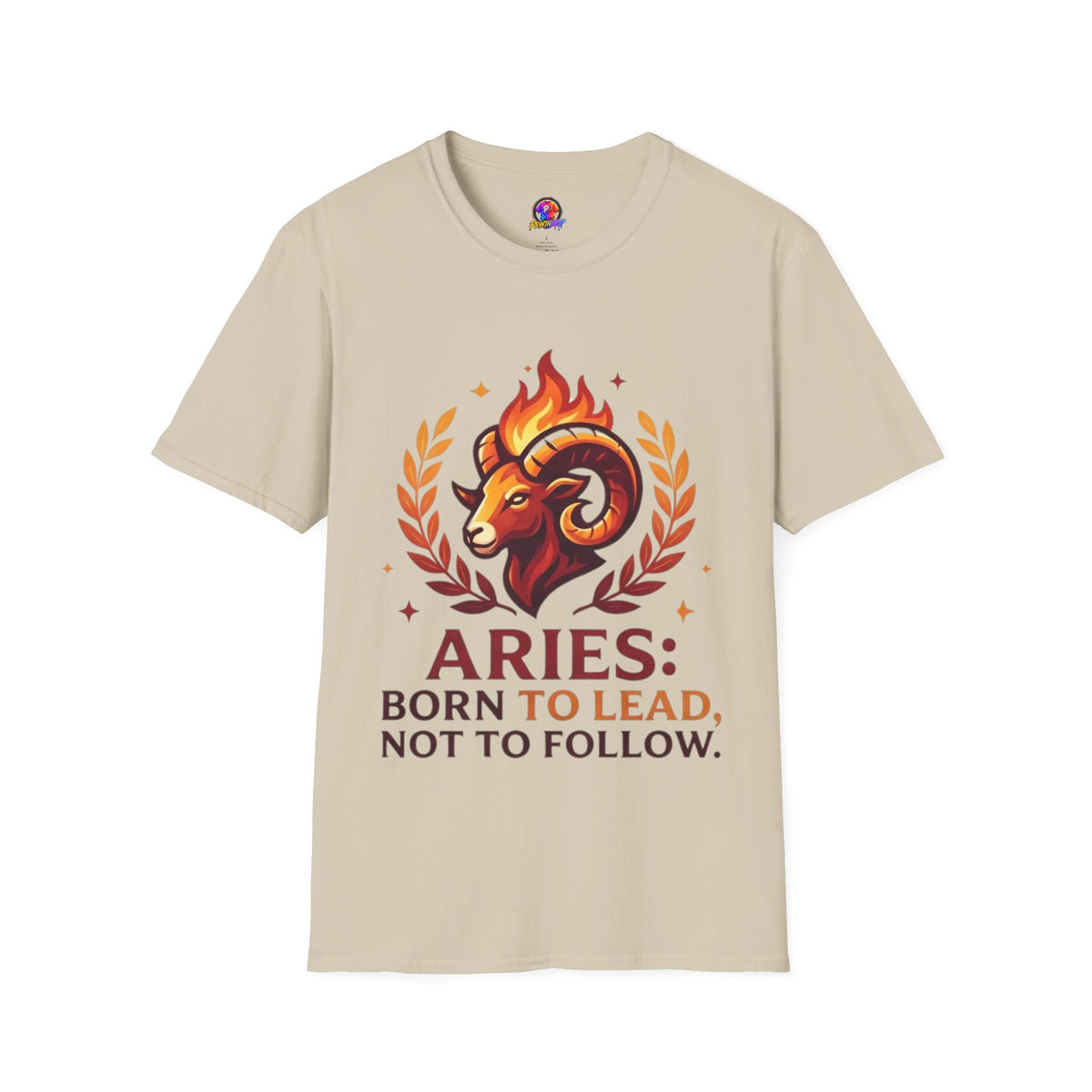 Aries Zodiac T-Shirt — "Born to Lead Not to Follow" Ram Graphic