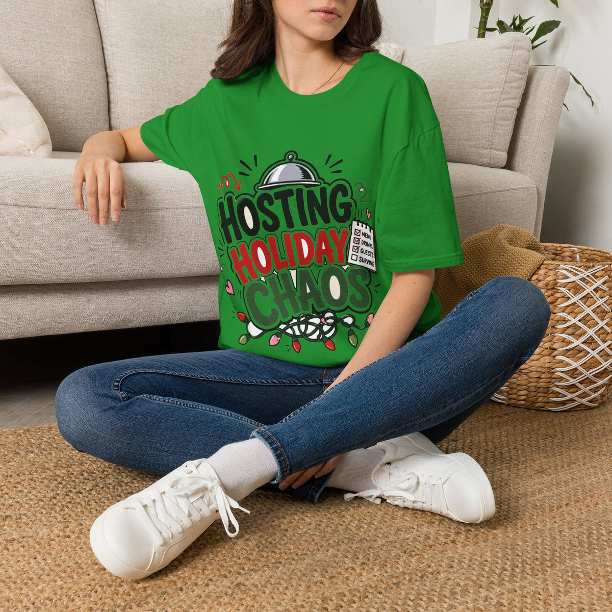 Hosting Holiday Chaos T-Shirt — Funny Christmas Party Host Tee