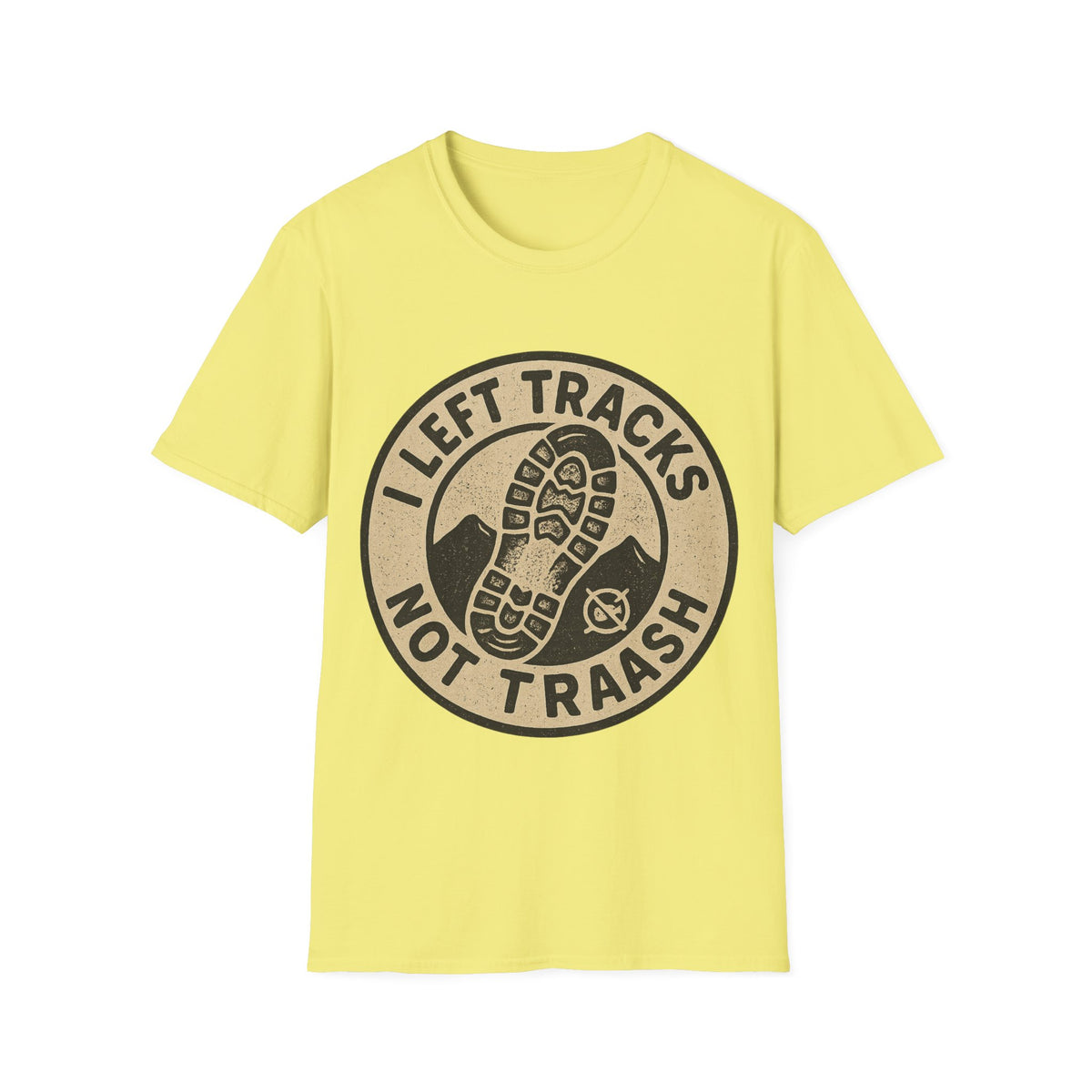 Left Tracks Not Trash Vintage Badge T-Shirt, Retro Leave No Trace Hiking Tee - Trending Now - September 2026