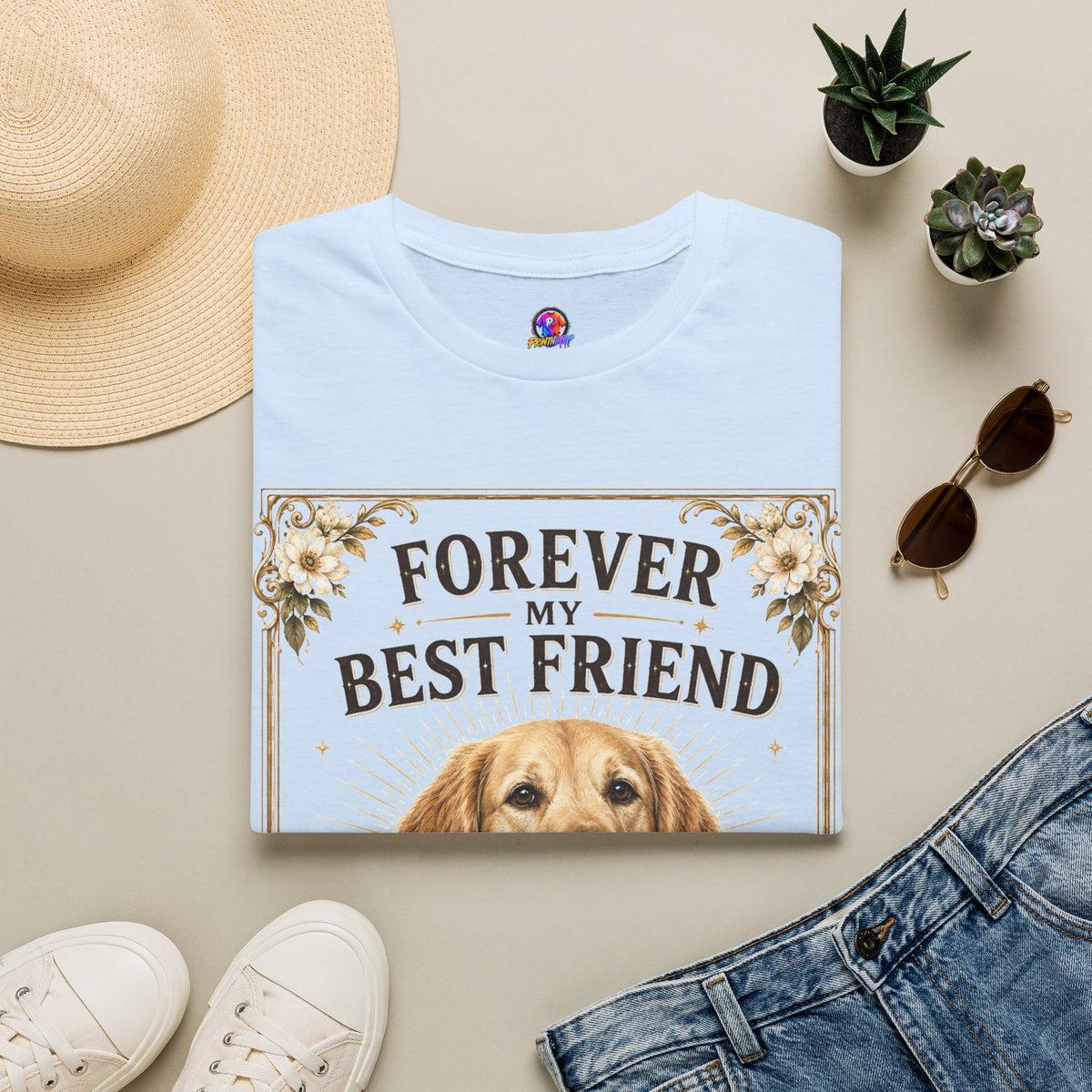 Forever My Best Friend Dog T-Shirt — Personalized Golden Retriever Tribute