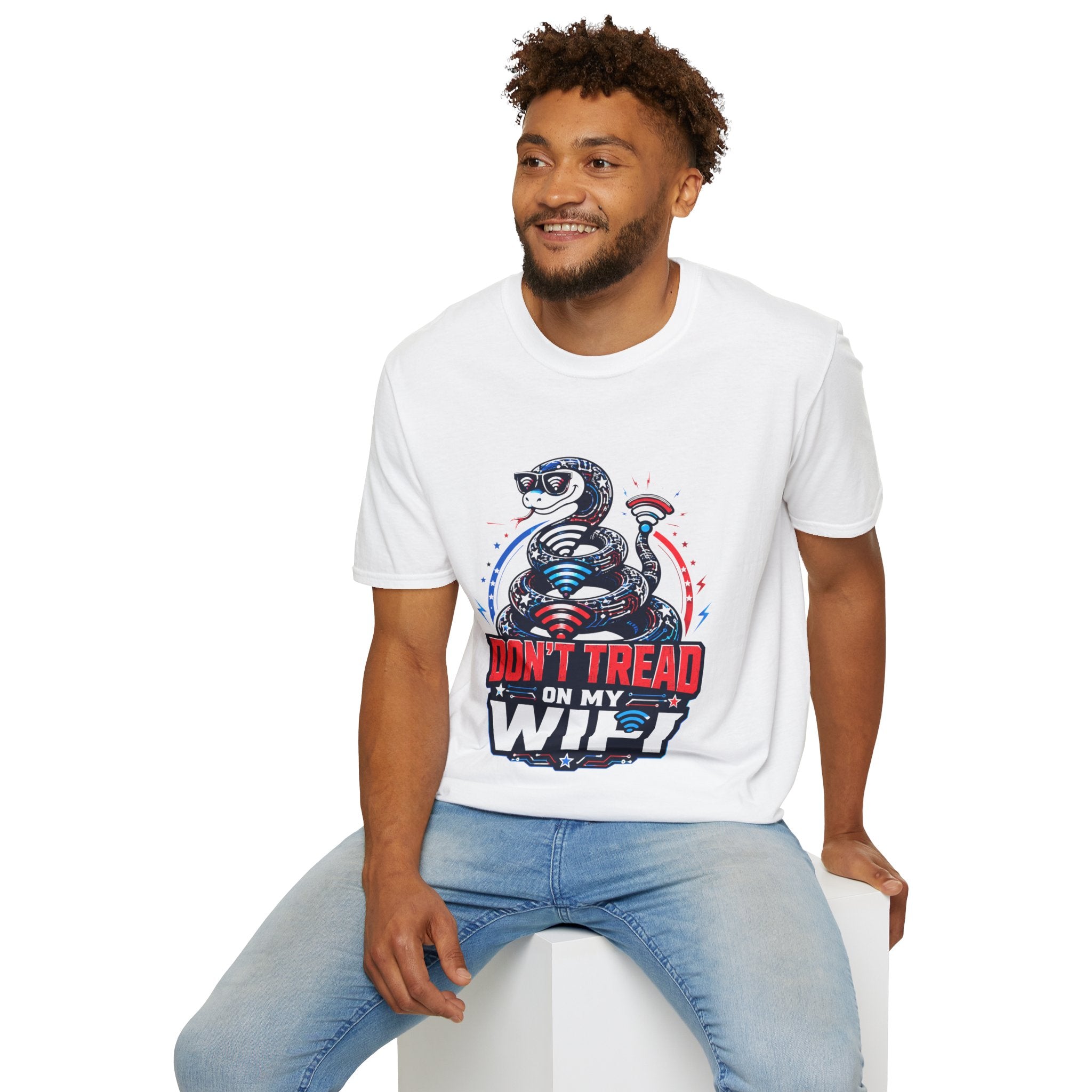 Don’t Tread on My WiFi T-Shirt — Patriotic Gadsden Snake WiFi Tee