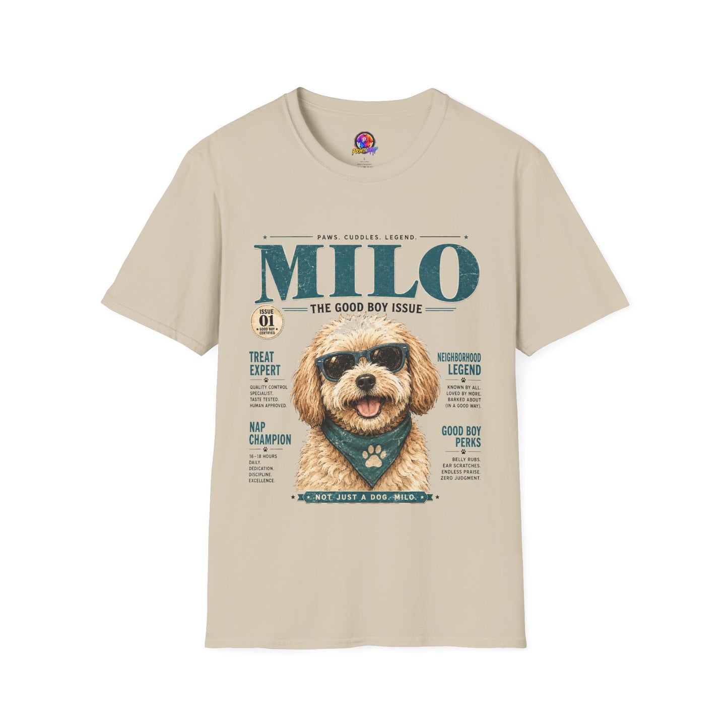 Milo 'The Good Boy Issue' T-Shirt — Cute Dog Magazine Cover Tee