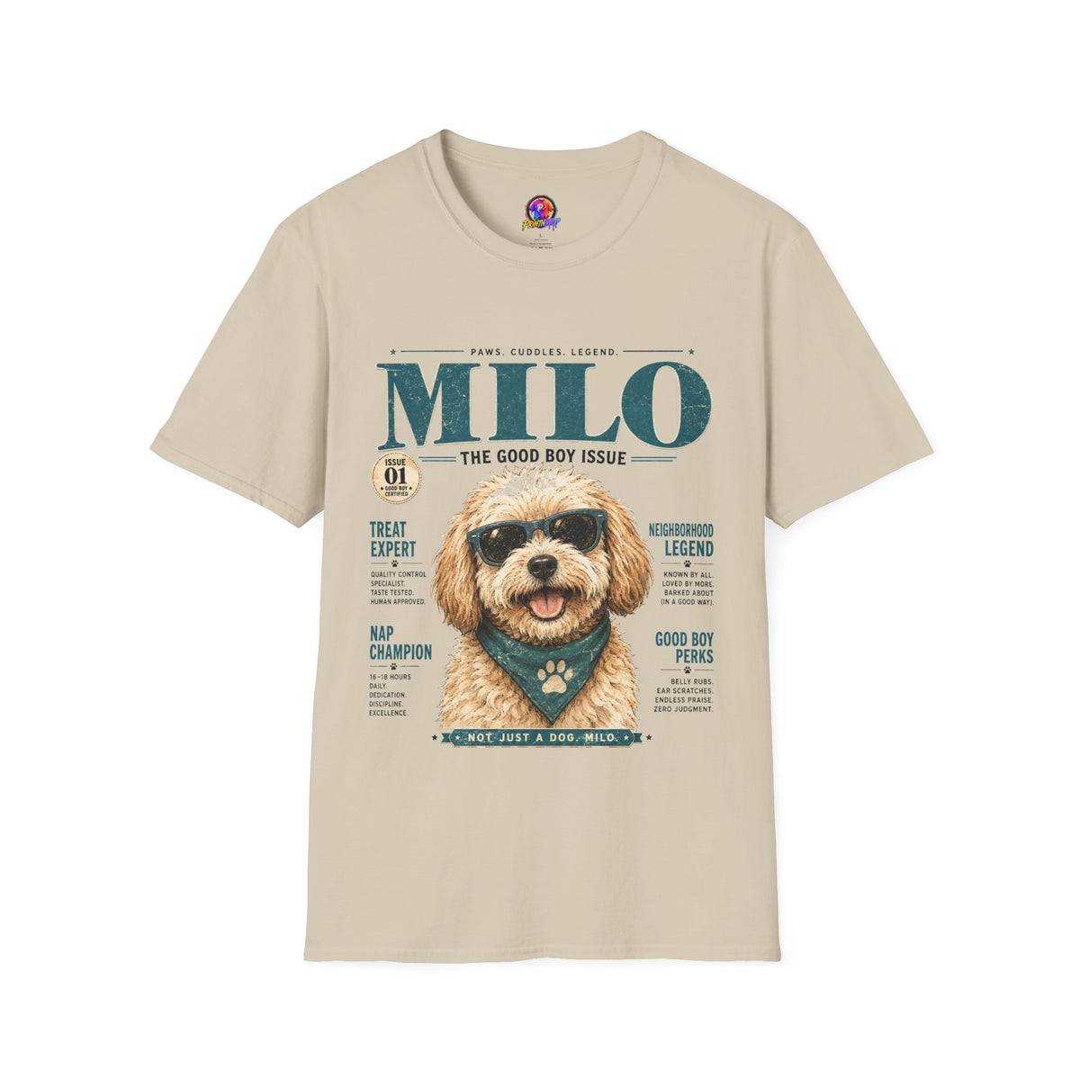 Milo 'The Good Boy Issue' T-Shirt — Cute Dog Magazine Cover Tee