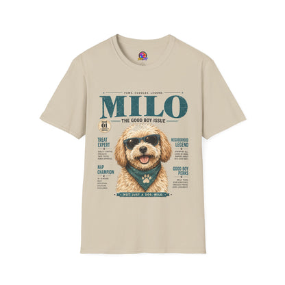 Milo 'The Good Boy Issue' T-Shirt — Cute Dog Magazine Cover Tee