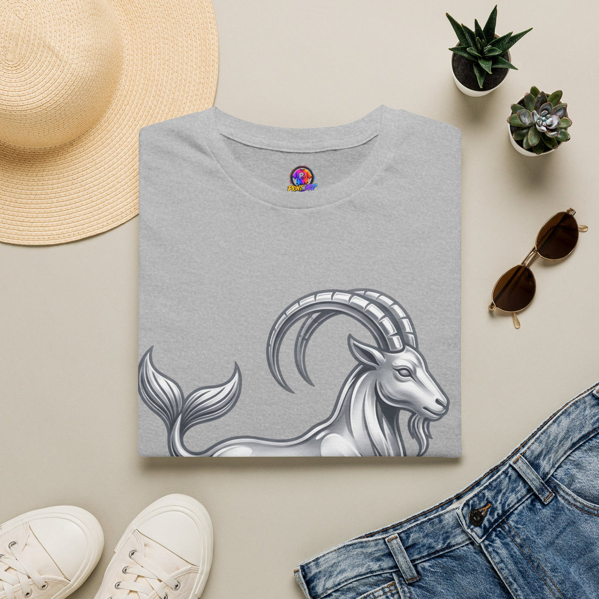 Capricorn Goat Zodiac T-Shirt — Mythical Sea-Goat Horoscope Tee