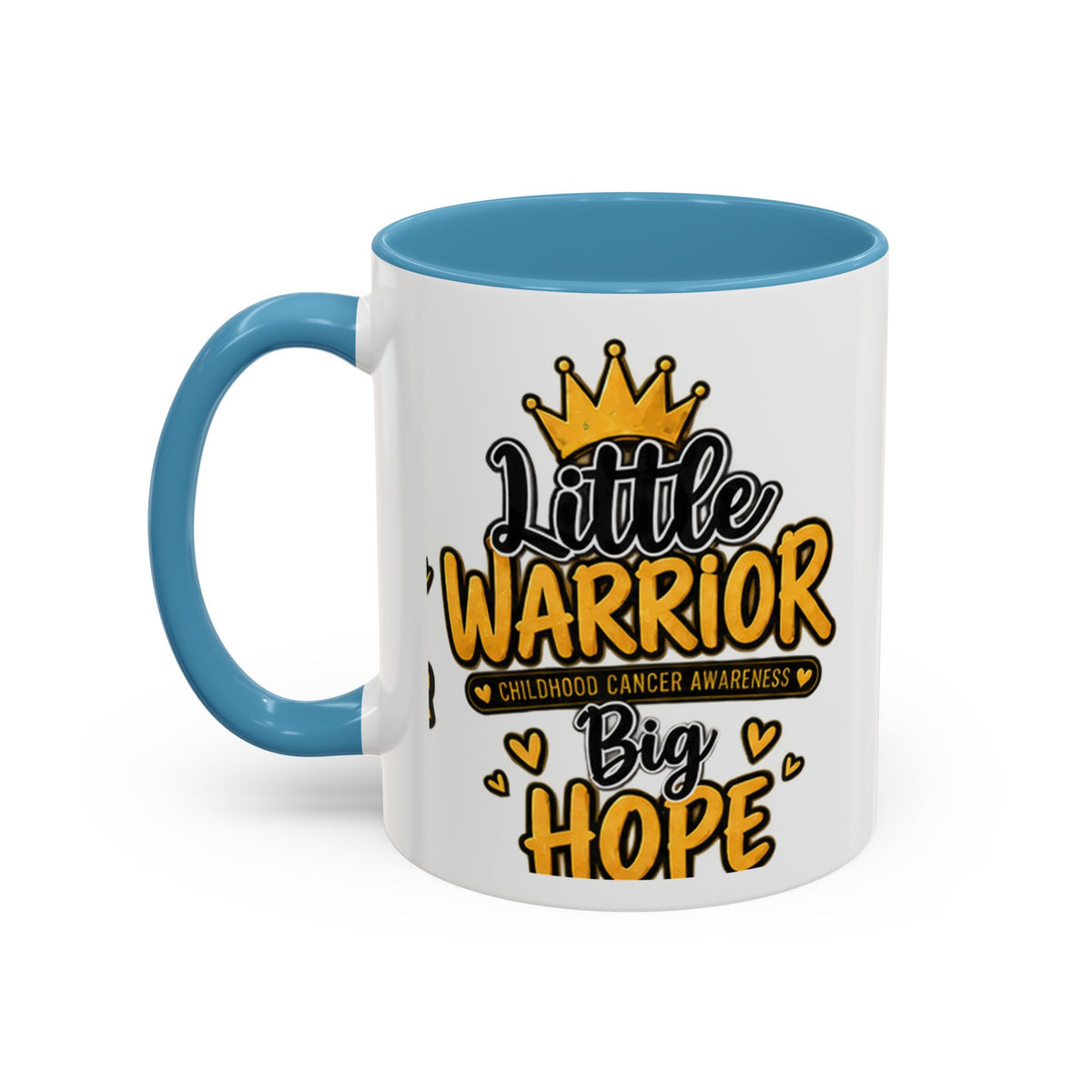 Little Warrior Childhood Cancer Awareness Coffee Mug – "Big Hope" Accent Mug