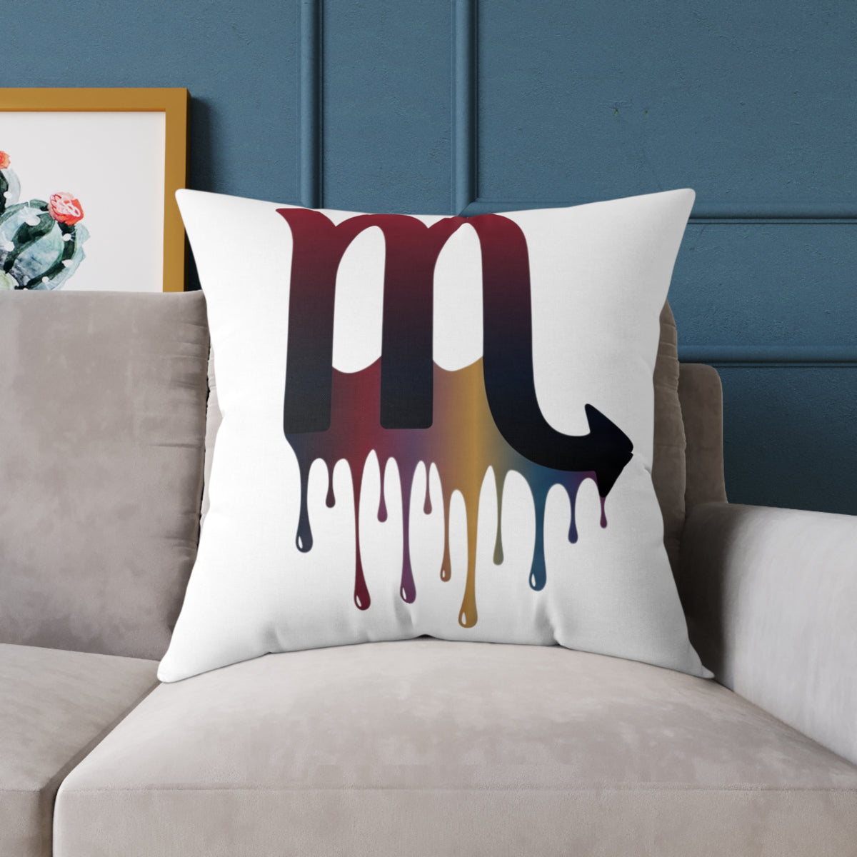 Dripping Zodiac Scorpio Square Poly Canvas Pillow