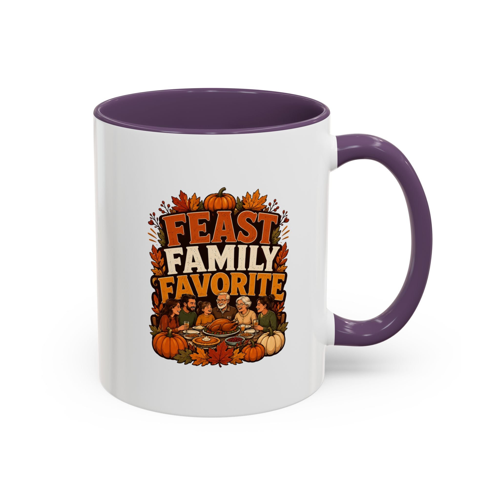 Thanksgiving Mug Feast Family Favorite Coffee Mug — Thanksgiving Pumpkin Autumn Design