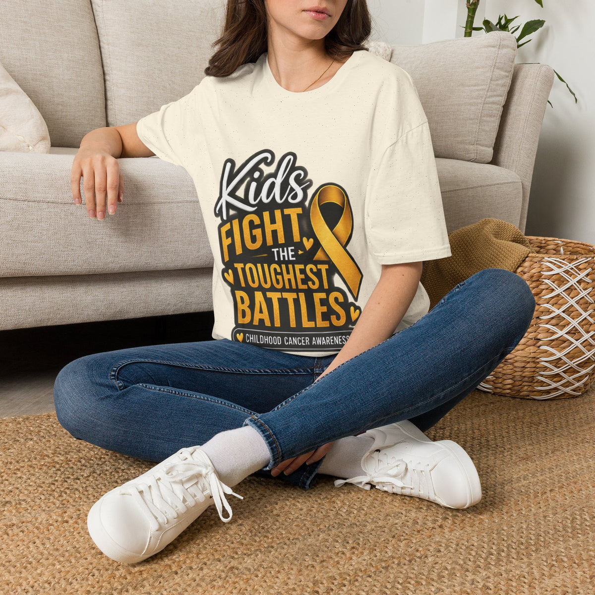Kids Fight the Toughest Battles Childhood Cancer Awareness T-Shirt