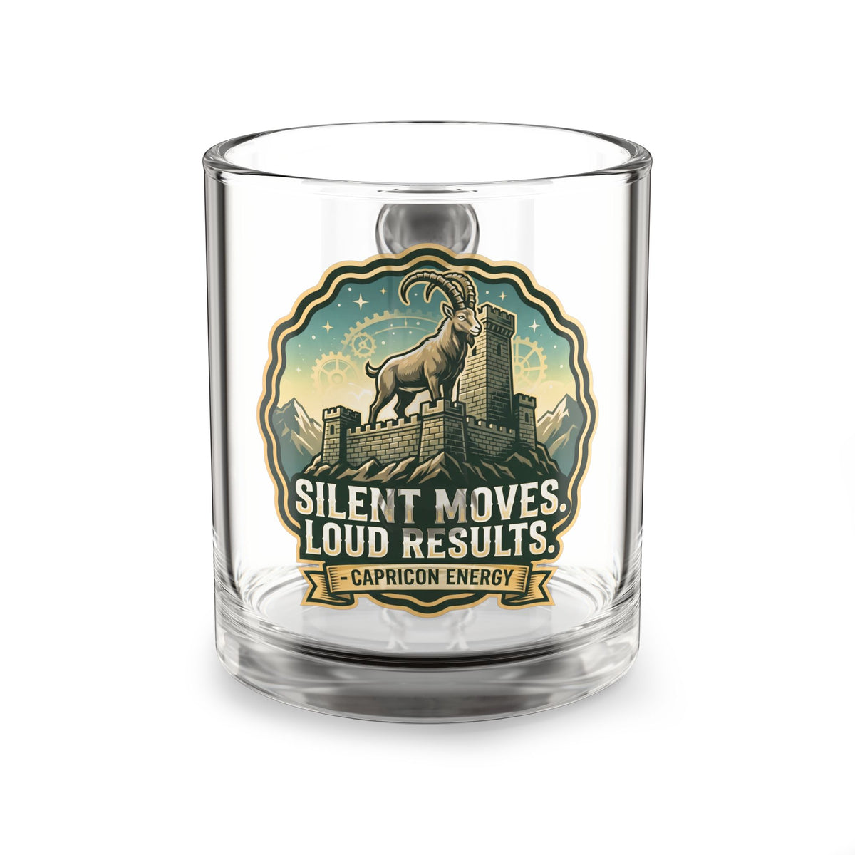 Capricorn Glass Mug – "Silent Moves, Loud Results" Zodiac Coffee Cup