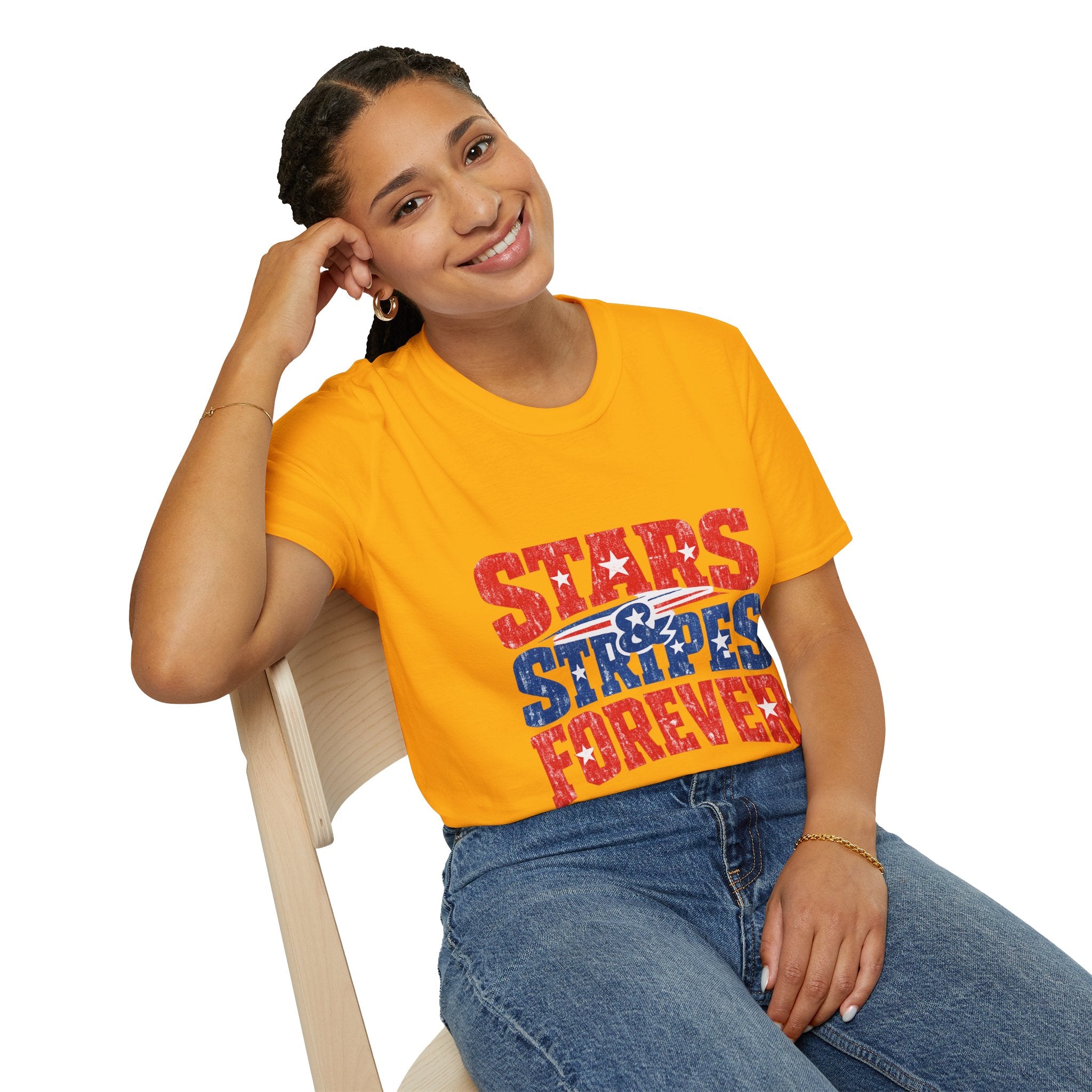 USA Stars & Stripes Forever T-Shirt — Patriotic Red White Blue Graphic Tee