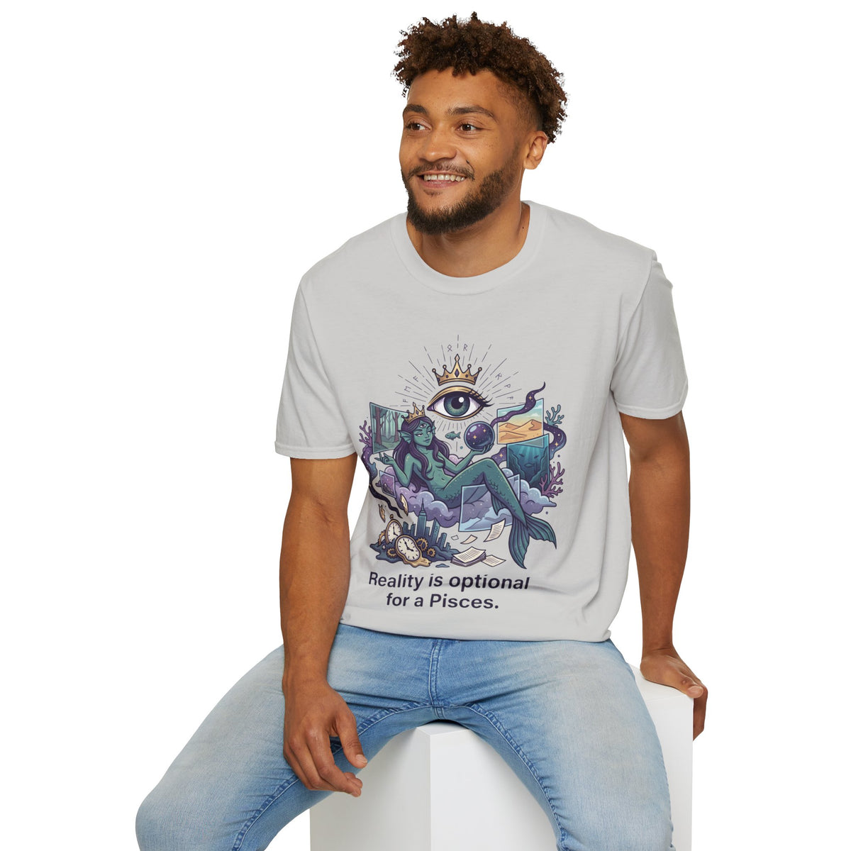 Pisces Mystic Tee — "Reality is optional for a Pisces" Astrological Graphic T-Shirt