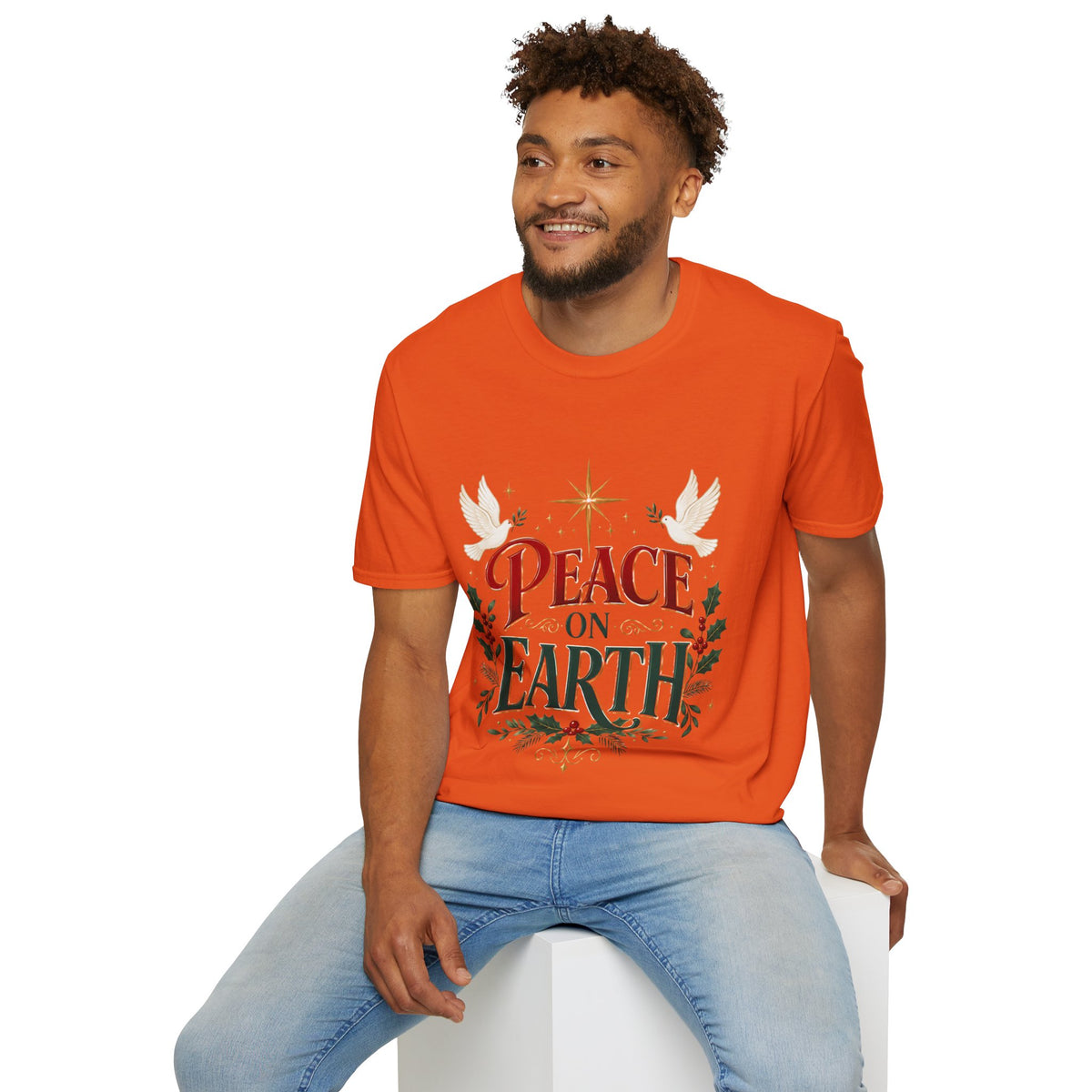Peace on Earth T-Shirt — Holiday Dove & Star Christmas Tee