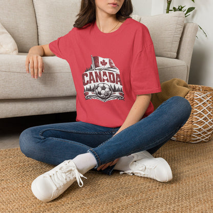 Canada Soccer T-Shirt – Vintage Maple Leaf Flag & Crest