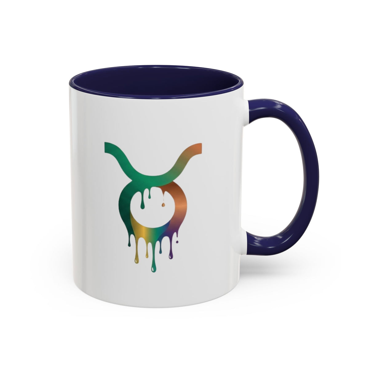 Taurus Drip Zodiac Coffee Mug — Colorful Taurus Symbol Accent Mug