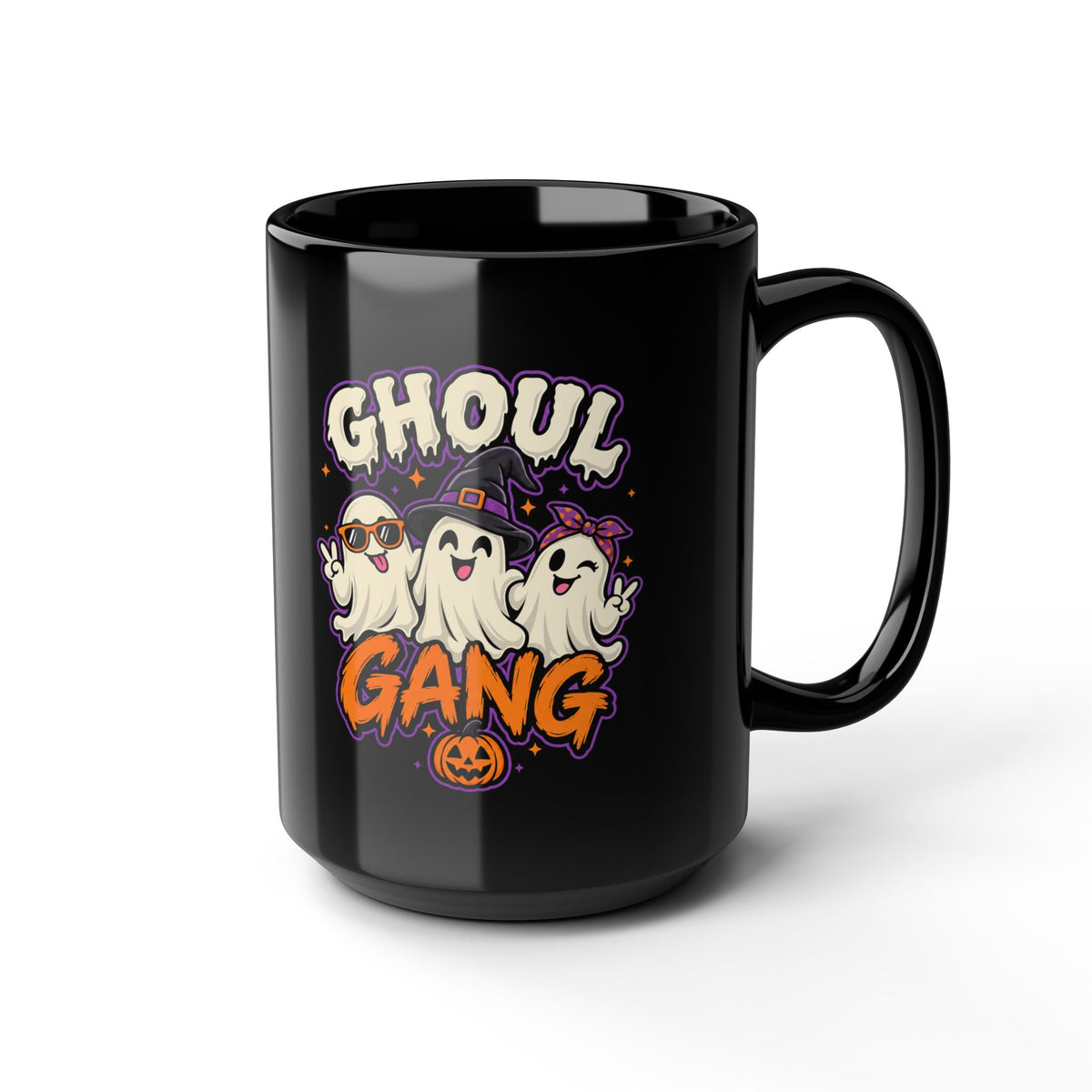 Ghoul Gang Halloween Mug — Cute Ghosts Graphic Coffee Cup (11oz & 15oz)