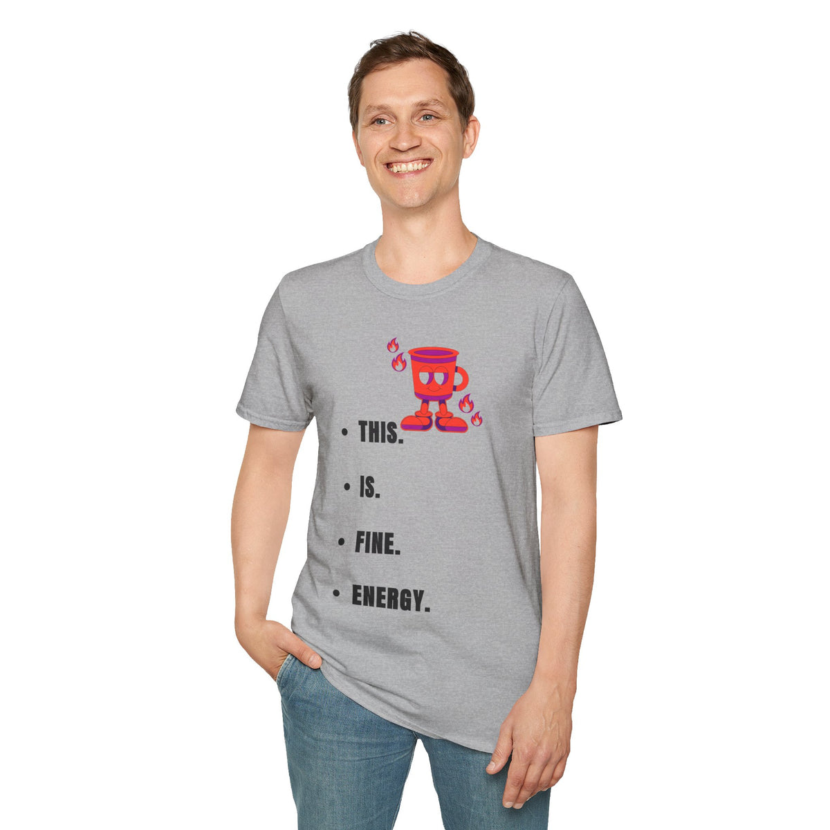 This Is Fine Coffee Mug T-Shirt — Cute Cartoon Coffee Tee - Trending Now - September 2026