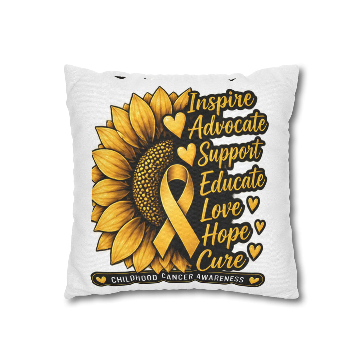 Childhood Cancer Awareness Sunflower Support Pillowcase
