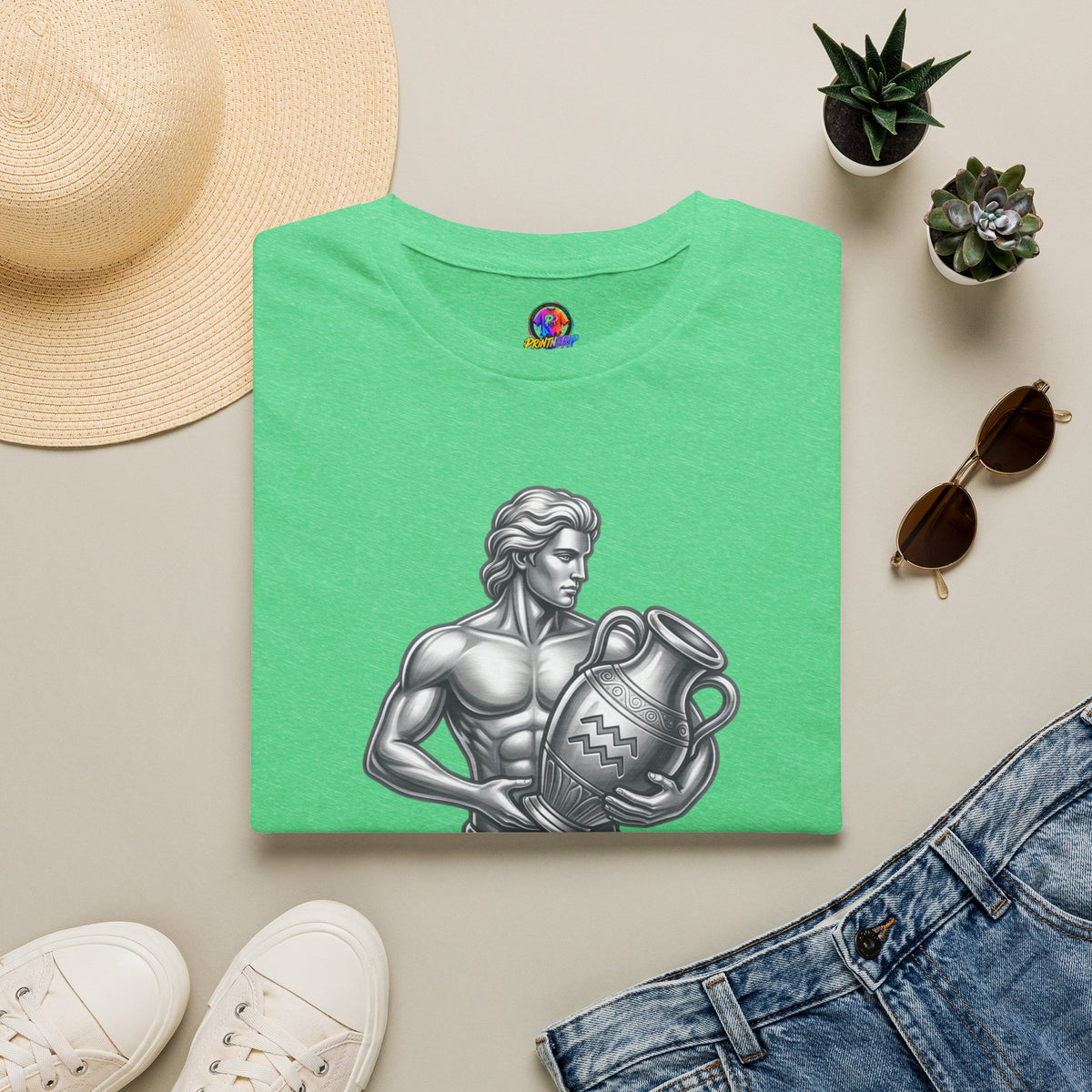 Aquarius Zodiac T-Shirt — Mythic Water Bearer Astrology Tee