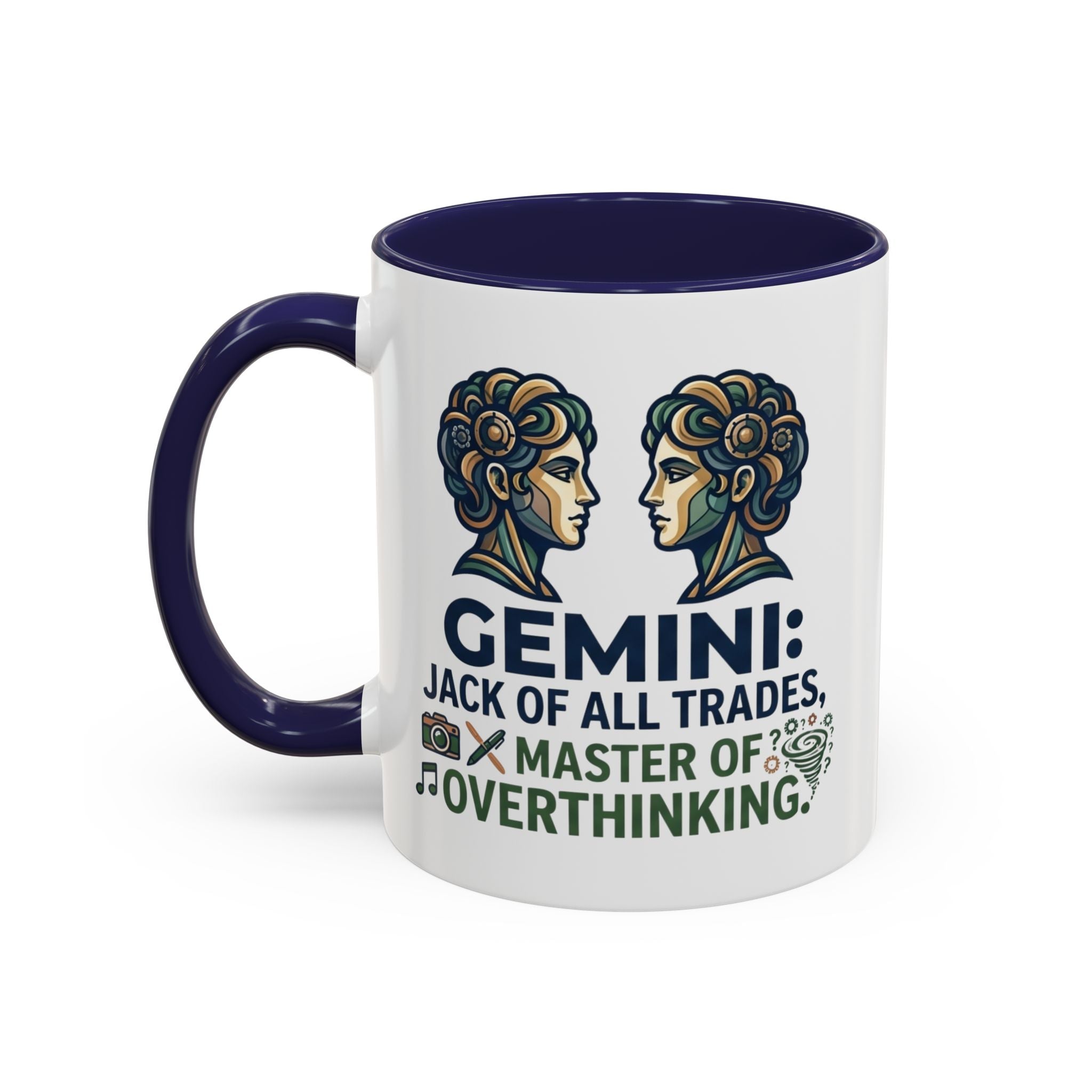 Gemini Coffee Mug – “Jack of All Trades, Master of Overthinking” Zodiac Accent Mug