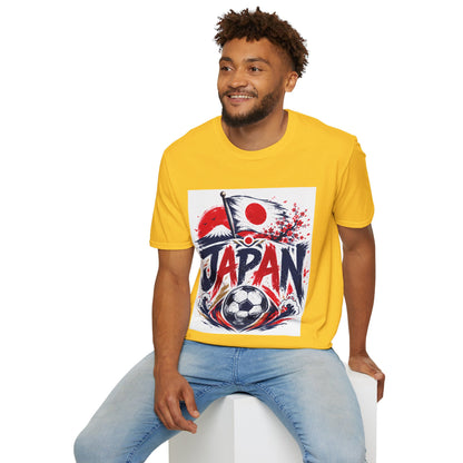 Japan Soccer T-Shirt — Japanese Flag & Cherry Blossom Football Graphic