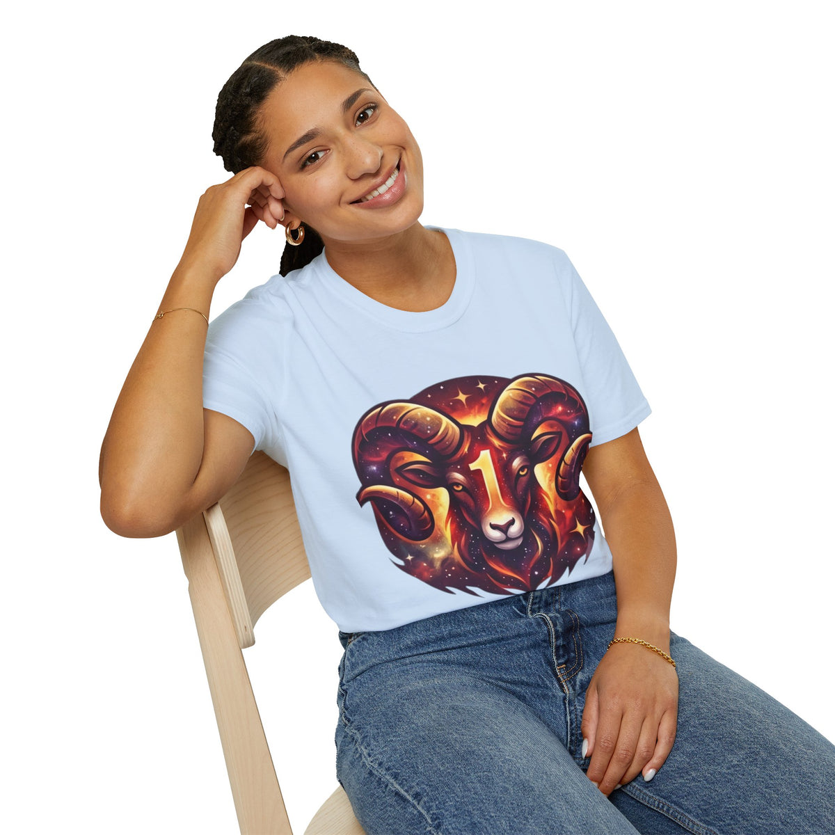 Aries Zodiac Ram Graphic T-Shirt — 'First in the Zodiac' Astrology Tee