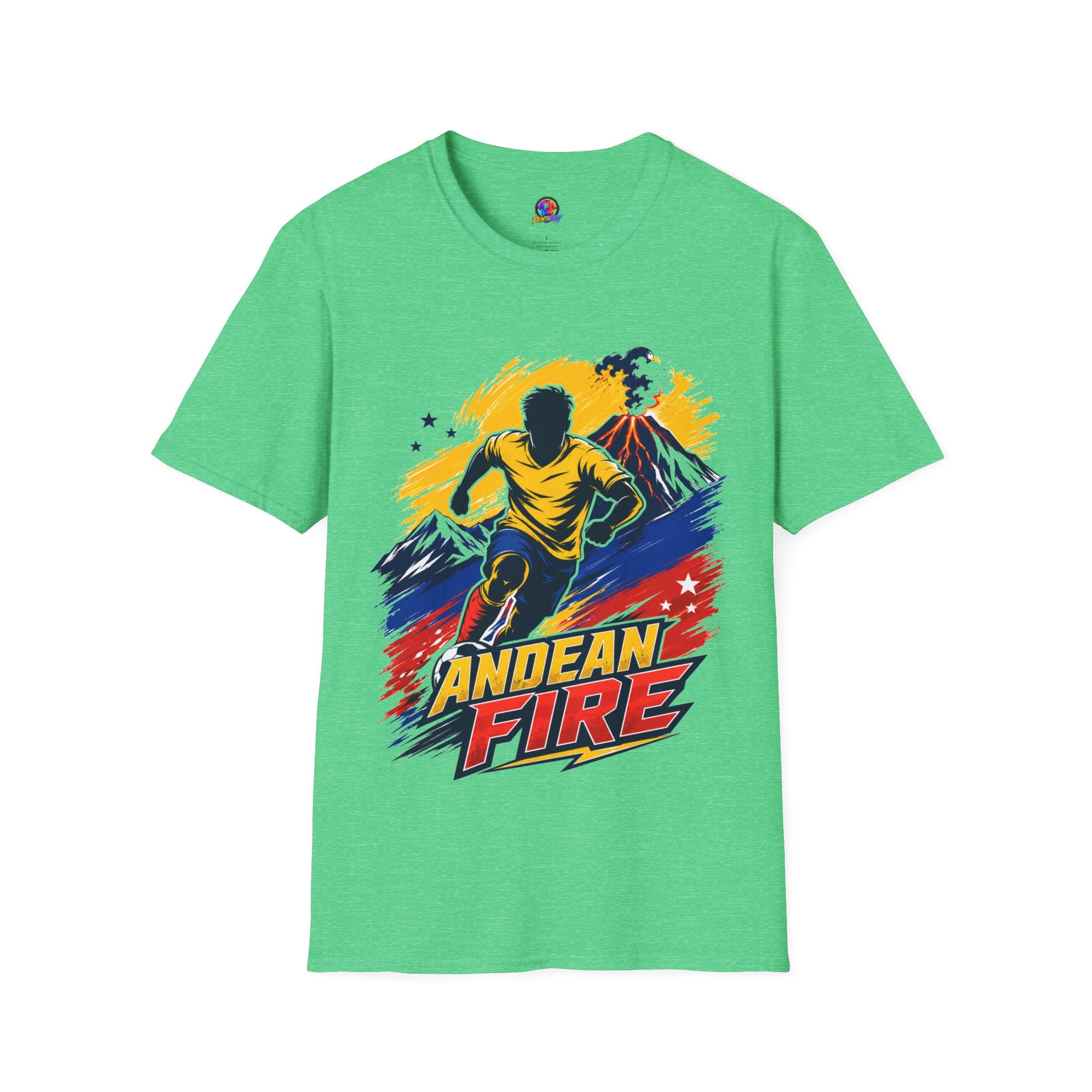 Ecuador Andean Fire Running T‑Shirt — Volcano Trail Runner Graphic Tee