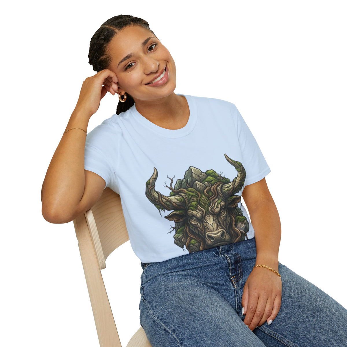 Forest Spirit Bull T-Shirt — Greenwood Celtic Nature Bull Design