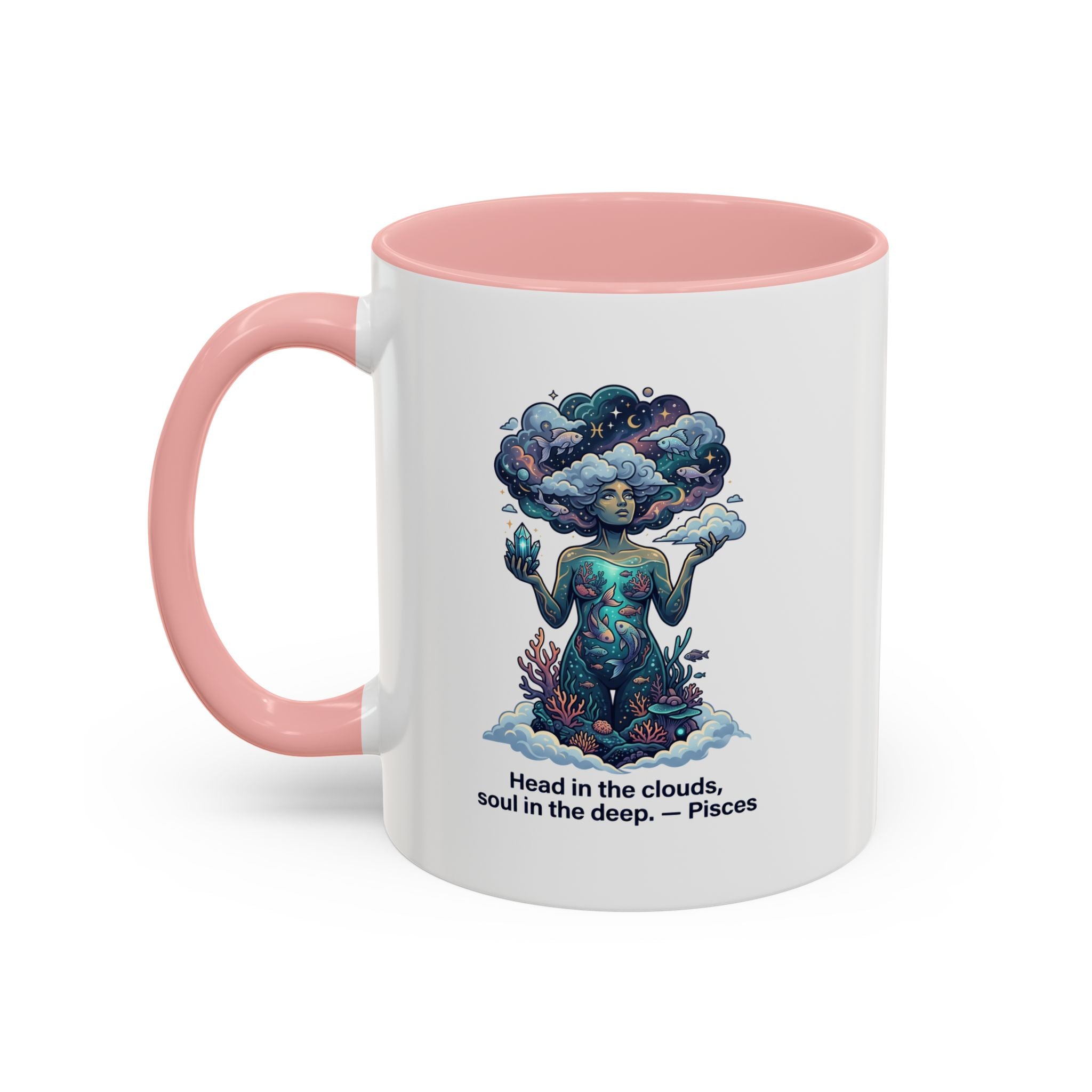 Pisces Coffee Mug — "Head in the clouds, soul in the deep" Accent Mug