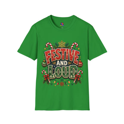 Festive and Loud Holiday T-Shirt — Christmas Candy Cane Graphic Tee