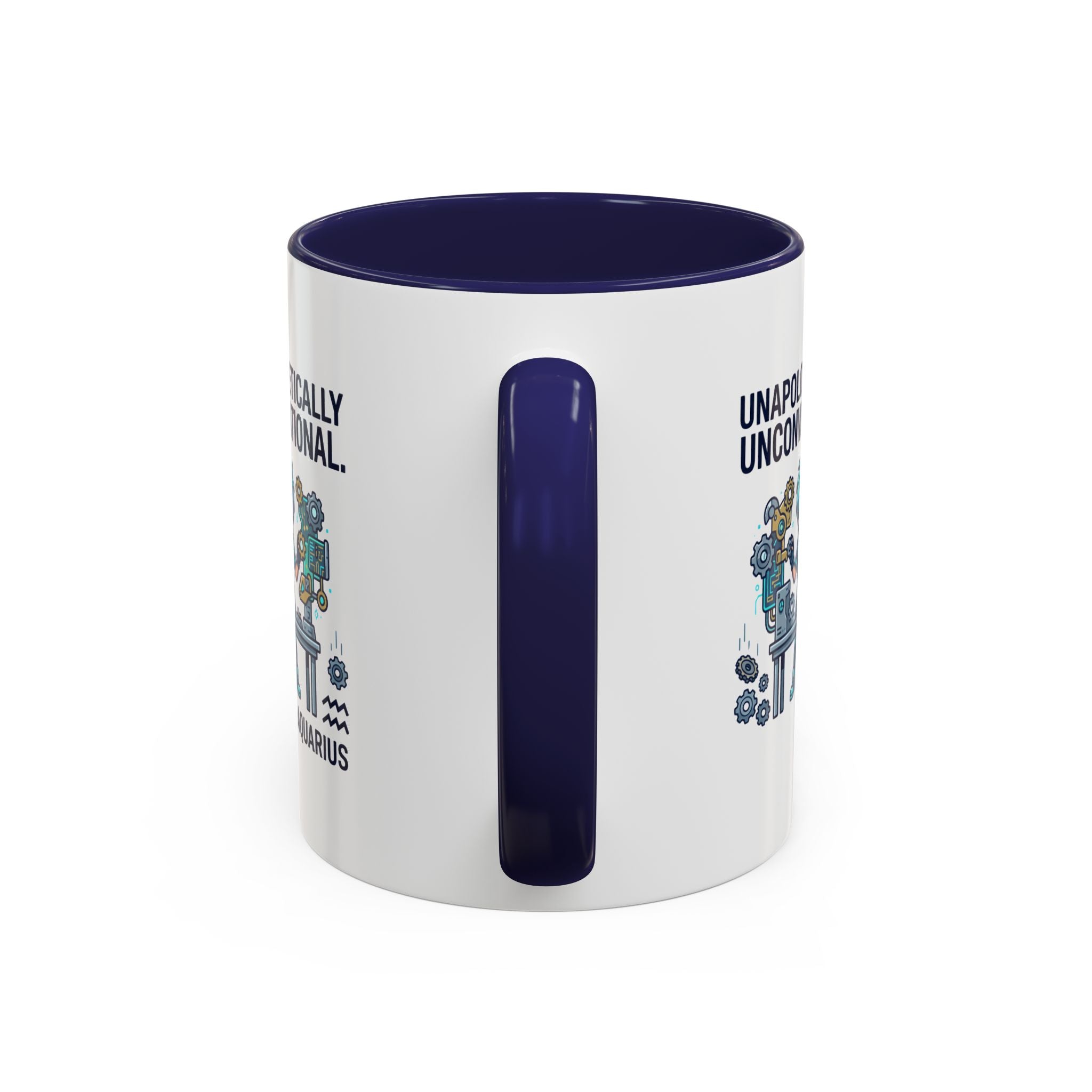 Aquarius Coffee Mug - "Unapologetically Unconventional" Zodiac Accent Mug 11oz