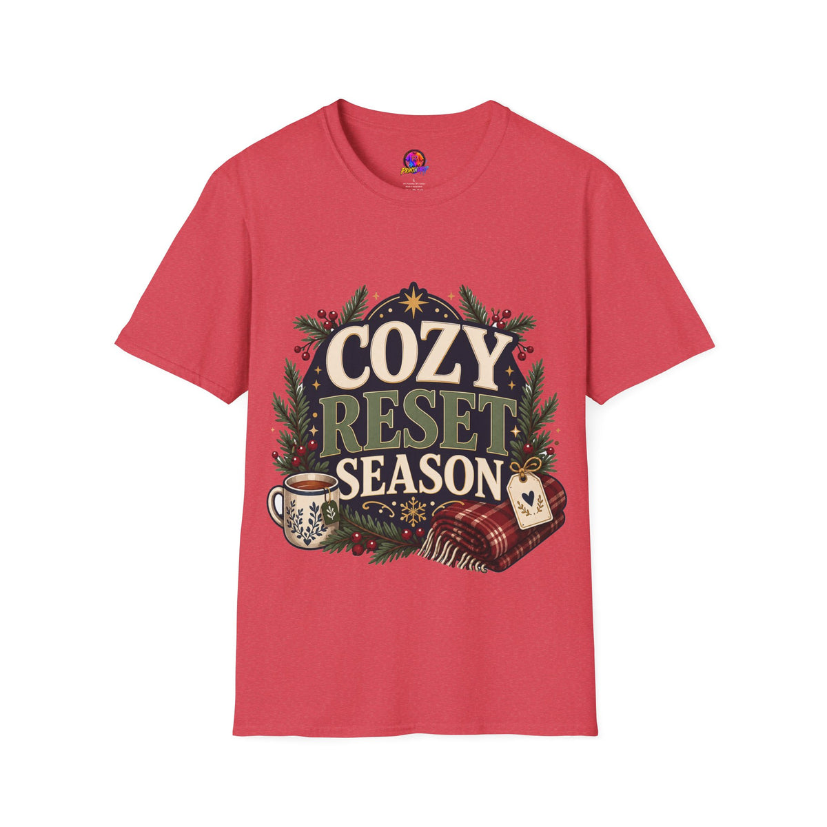 Cozy Reset Season T‑Shirt — Holiday Cozy Cabin Graphic Tee