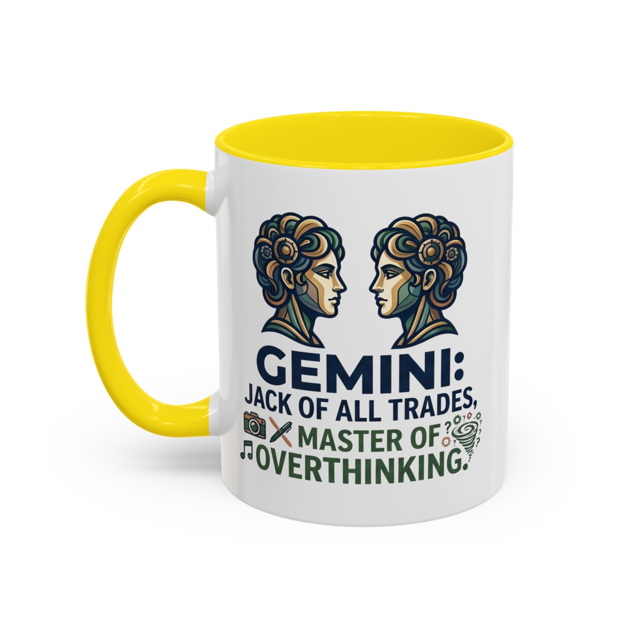 Gemini Coffee Mug – “Jack of All Trades, Master of Overthinking” Zodiac Accent Mug