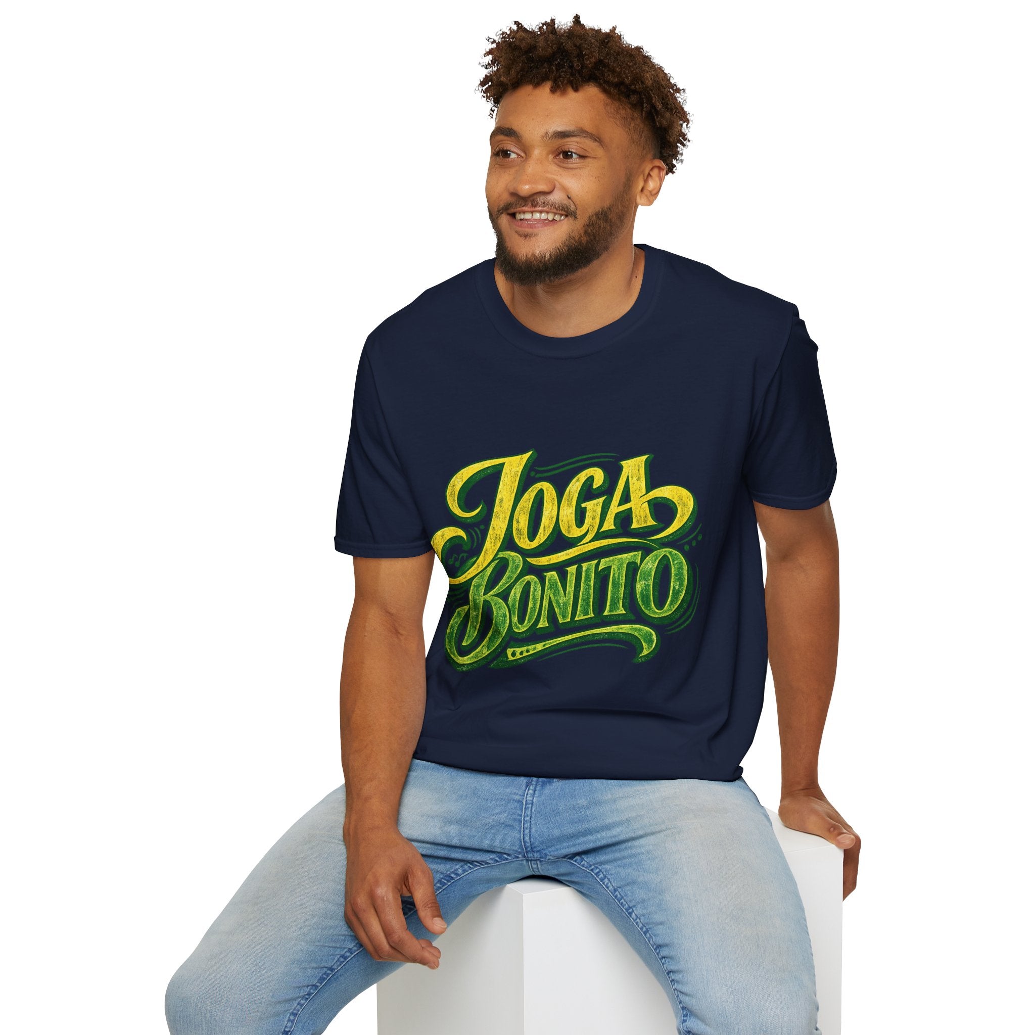 Brazil T-Shirt — 'Joga Bonito' Vintage Soccer Script Tee