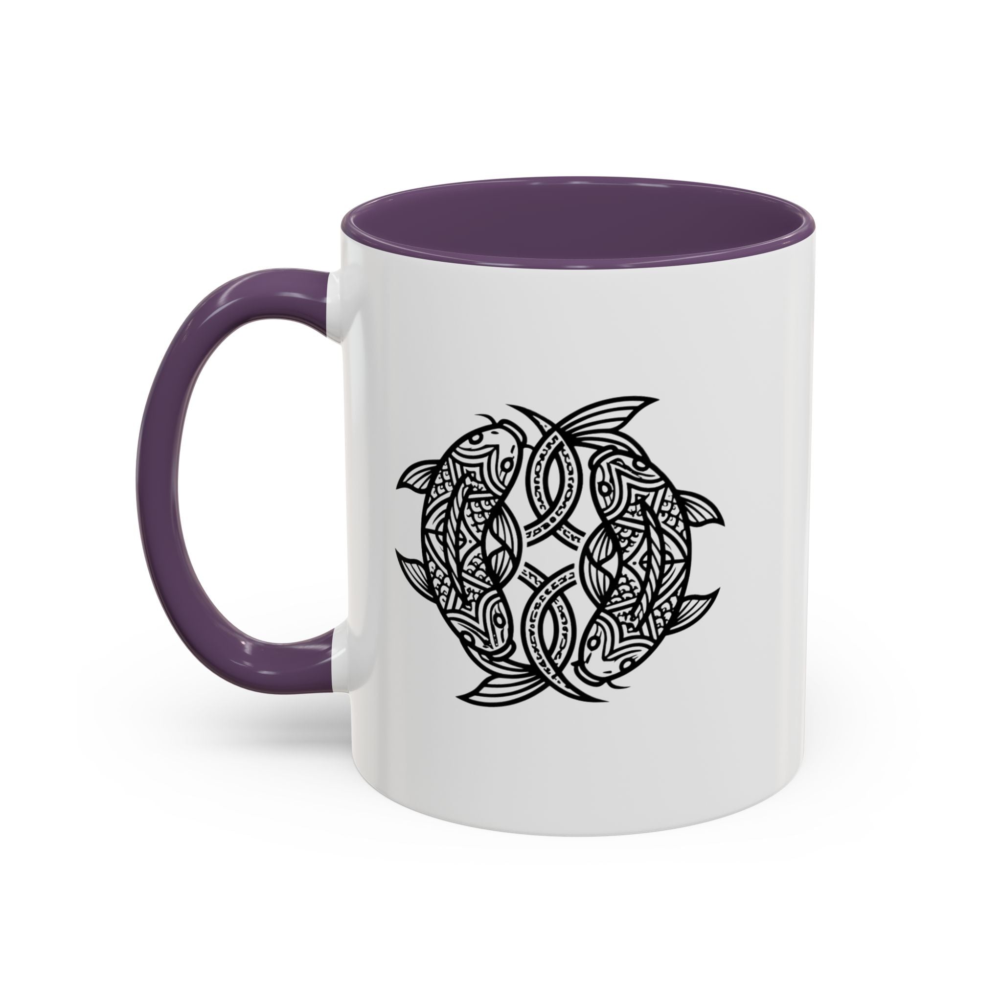 Celtic Knot Dolphin Coffee Mug — Black Accent Ceramic Mug