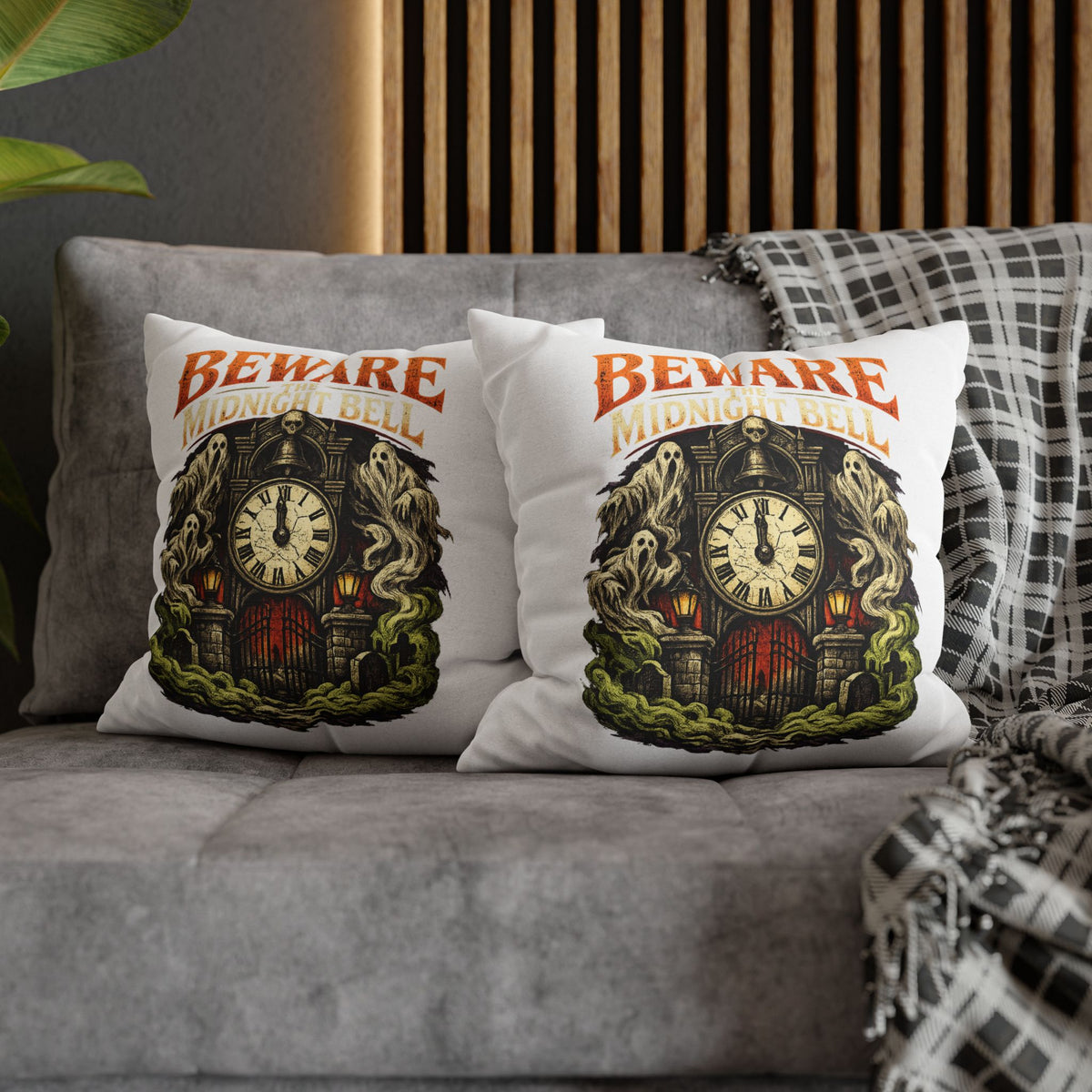 Halloween Beware Midnight Bell Decorative Pillowcase
