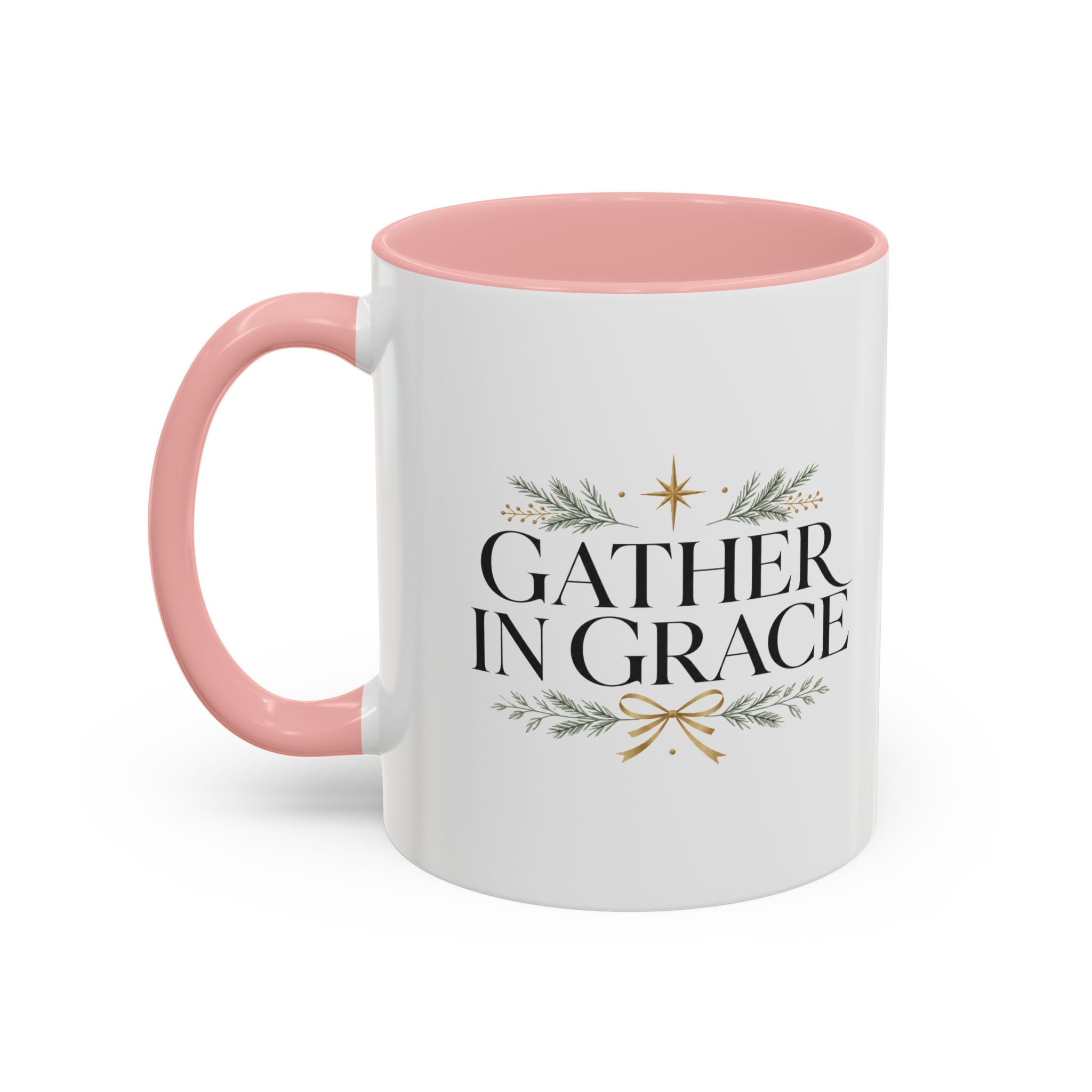 Christmas Gather in Grace Coffee Mug — Inspirational Holiday Accent Mug