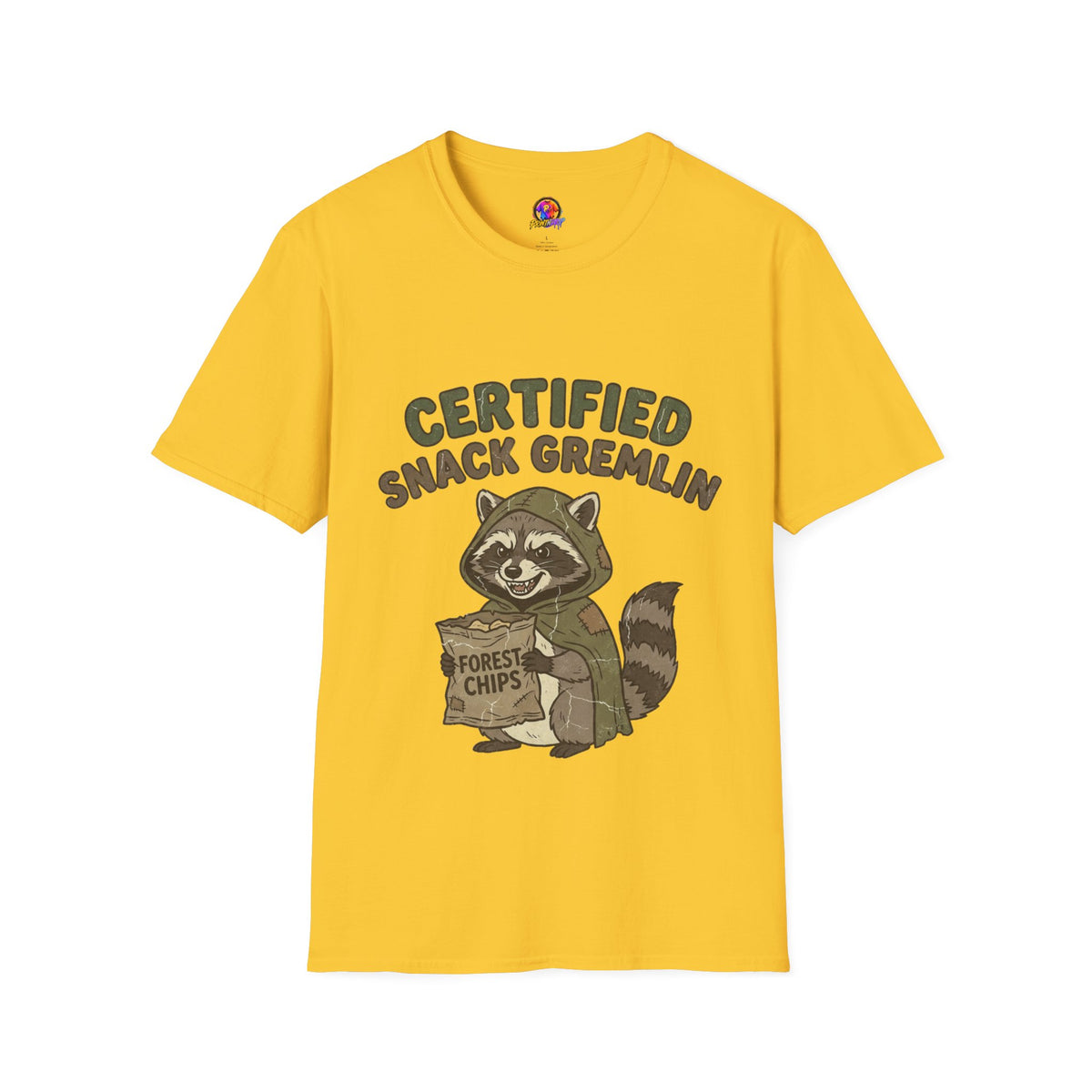 Certified Snack Gremlin T-Shirt — Funny Raccoon Snack Lover Tee