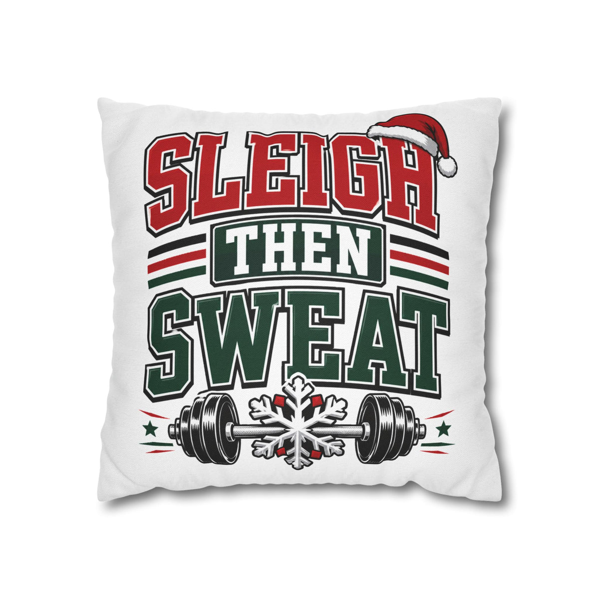 Sleigh Then Sweat Holiday Gym Pillowcase Modern Day Christmas