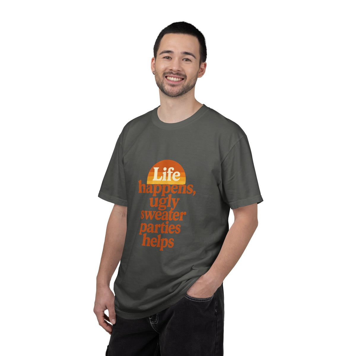 Life Happens Ugly Sweater Parties Helps T-Shirt - Trending Now - October 2026