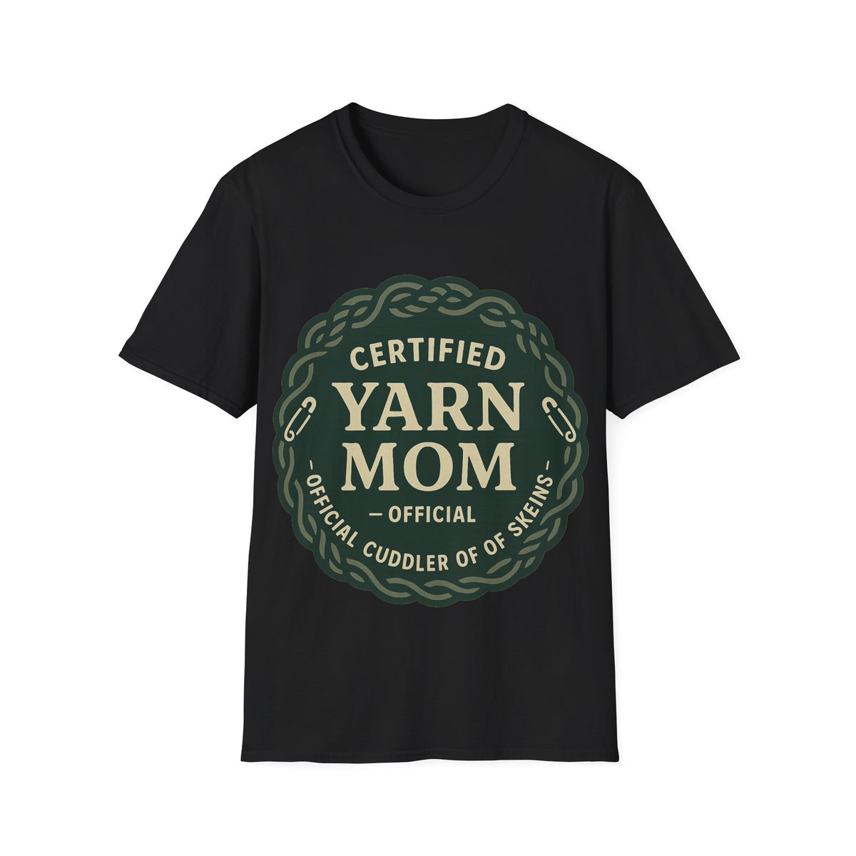 Certified Yarn Mom Official Badge Aesthetic White Graphic Tee - Trending Now - September 2026