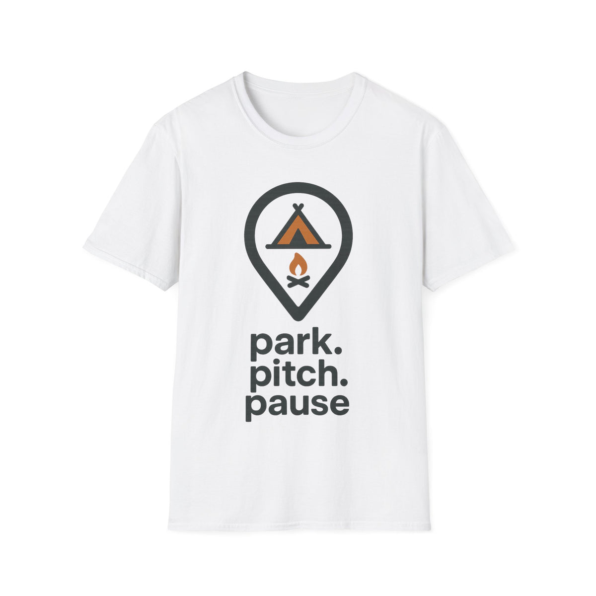 Park Pitch Pause Camping Vanlife Tee - Minimalist Outdoor Adventure Graphic T-Shirt - Trending Now - September 2026