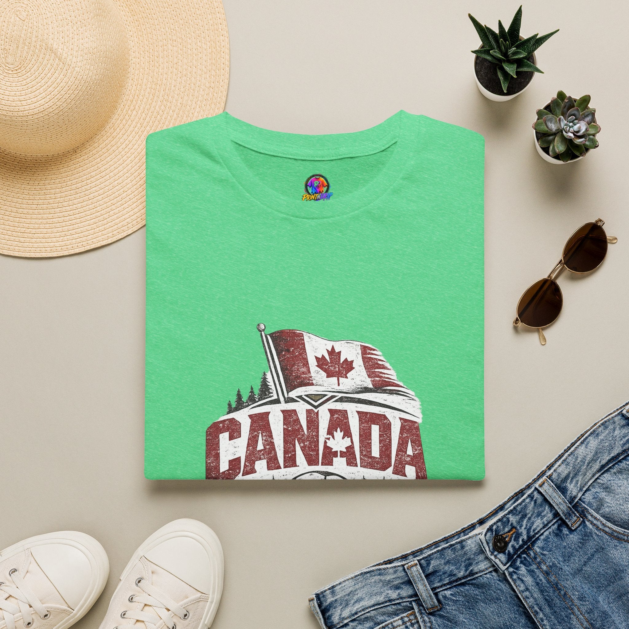Canada Soccer T-Shirt – Vintage Maple Leaf Flag & Crest