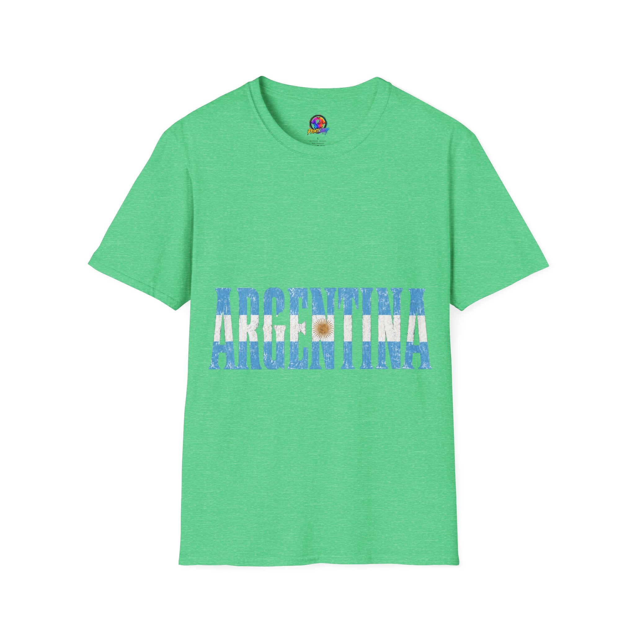 Argentina Flag Stripe T-Shirt — Vintage Blue 'ARGENTINA' Graphic Tee