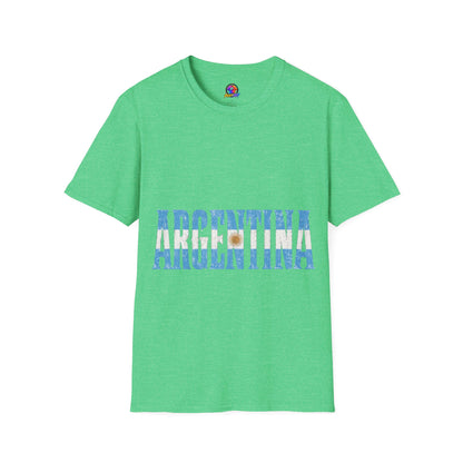 Argentina Flag Stripe T-Shirt — Vintage Blue 'ARGENTINA' Graphic Tee