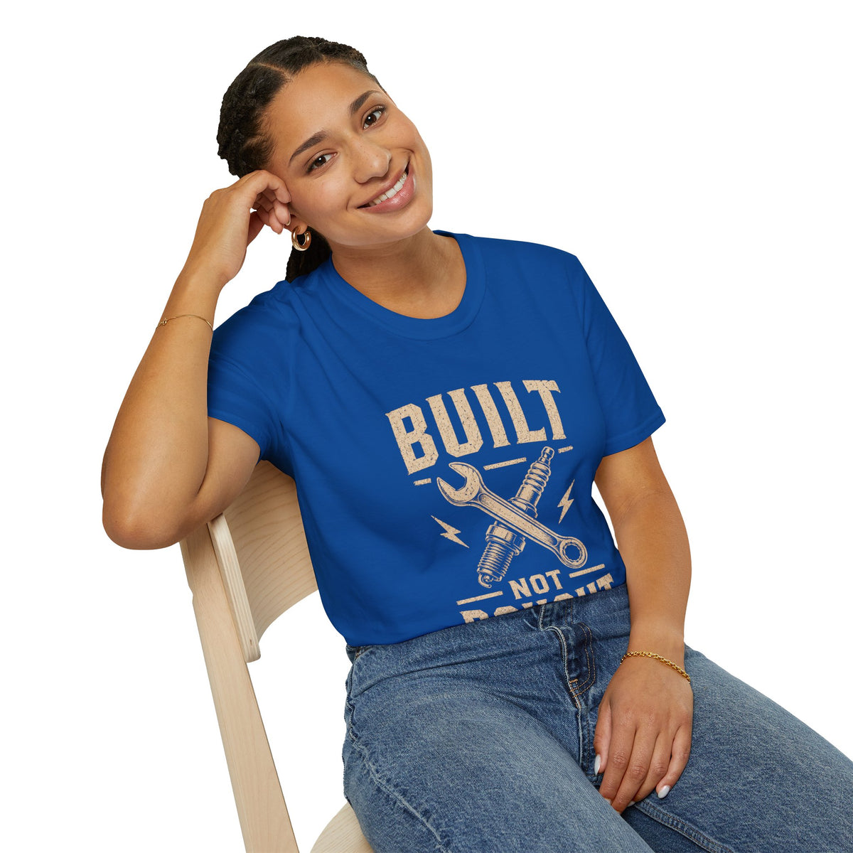 Built Not Bought T-Shirt — Vintage Mechanic DIY Garage Tee